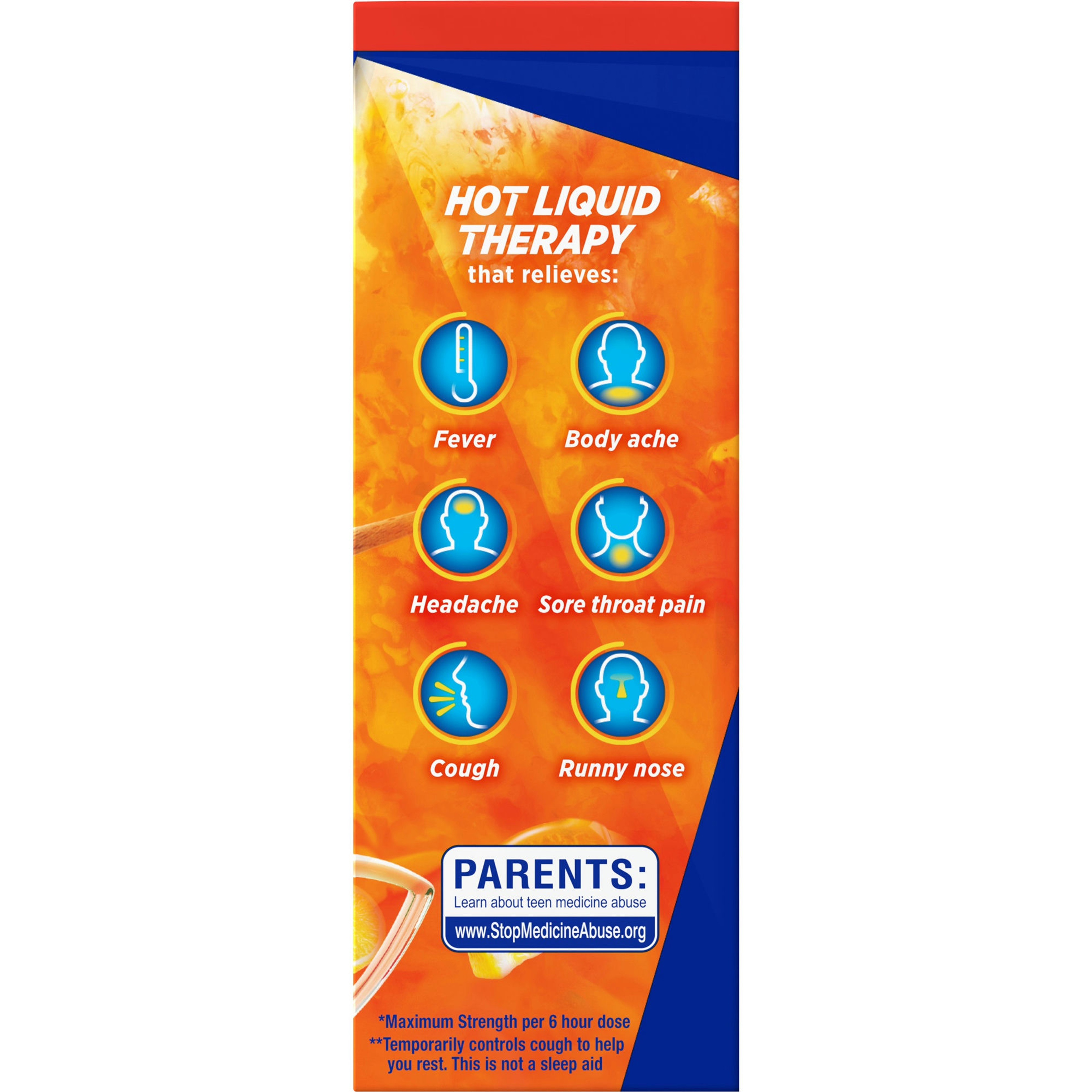 Theraflu Max Strength Nighttime Flu Symptom Relief with Acetaminophen and Dextromethorphan Powder