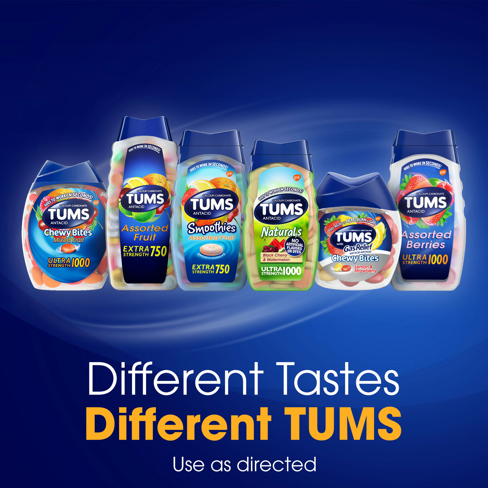Tums Antacid Smoothies Extra Strength Chewable Tablets for Heartburn Relief