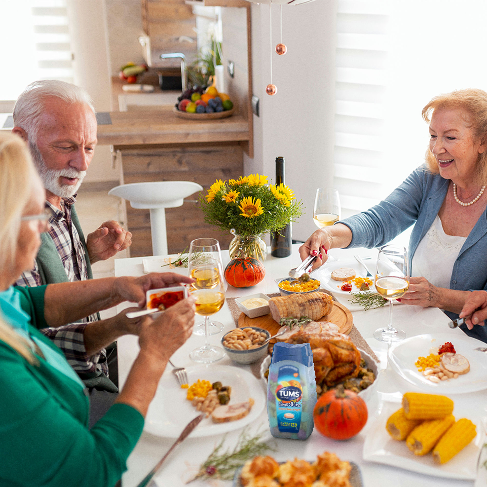 Tums Antacid Smoothies Extra Strength Chewable Tablets for Heartburn Relief