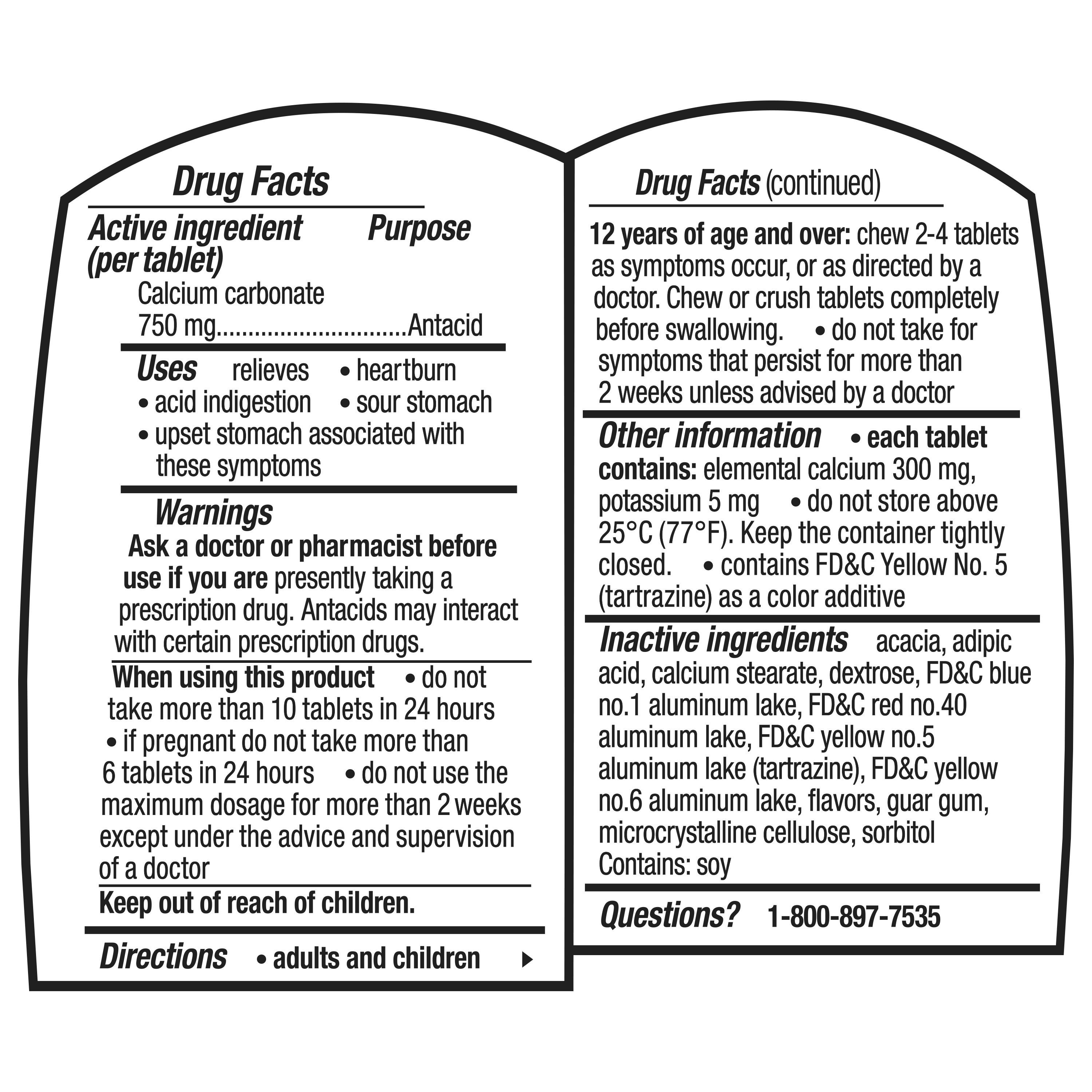 Tums Antacid Smoothies Extra Strength Chewable Tablets for Heartburn Relief