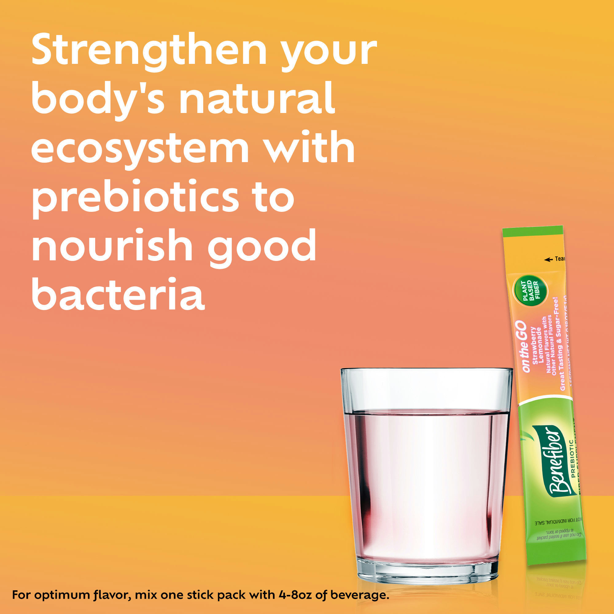 Benefiber On the Go Prebiotic Fiber Supplement Powder for Digestive Health