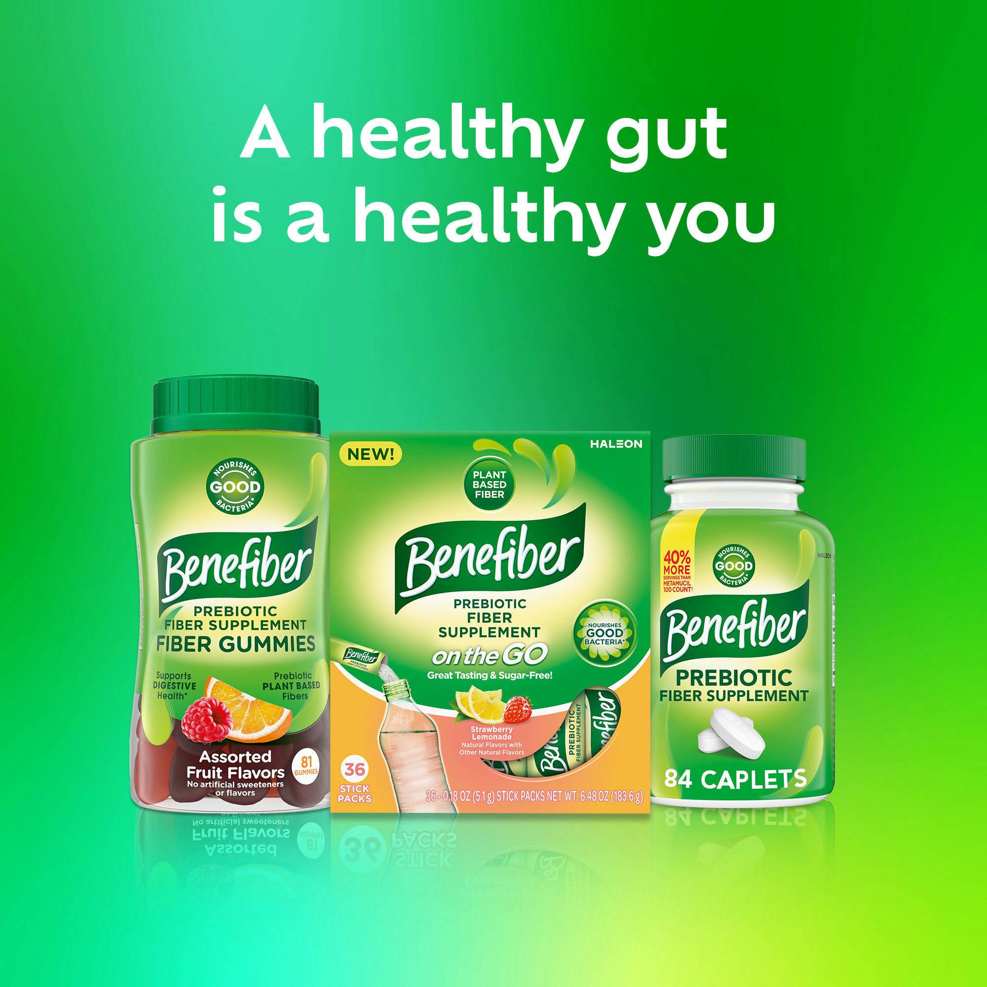 Benefiber On the Go Prebiotic Fiber Supplement Powder for Digestive Health