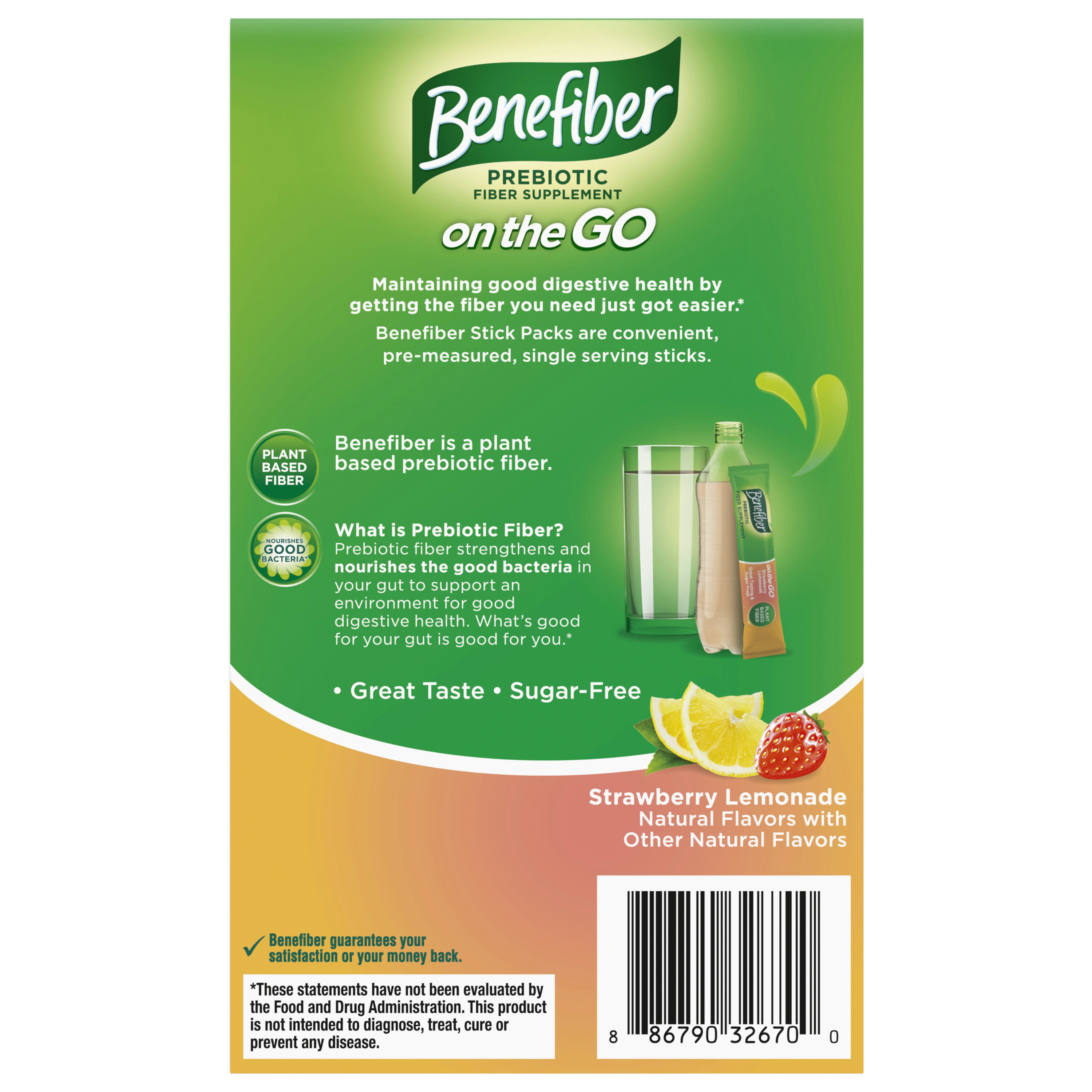Benefiber On the Go Prebiotic Fiber Supplement Powder for Digestive Health