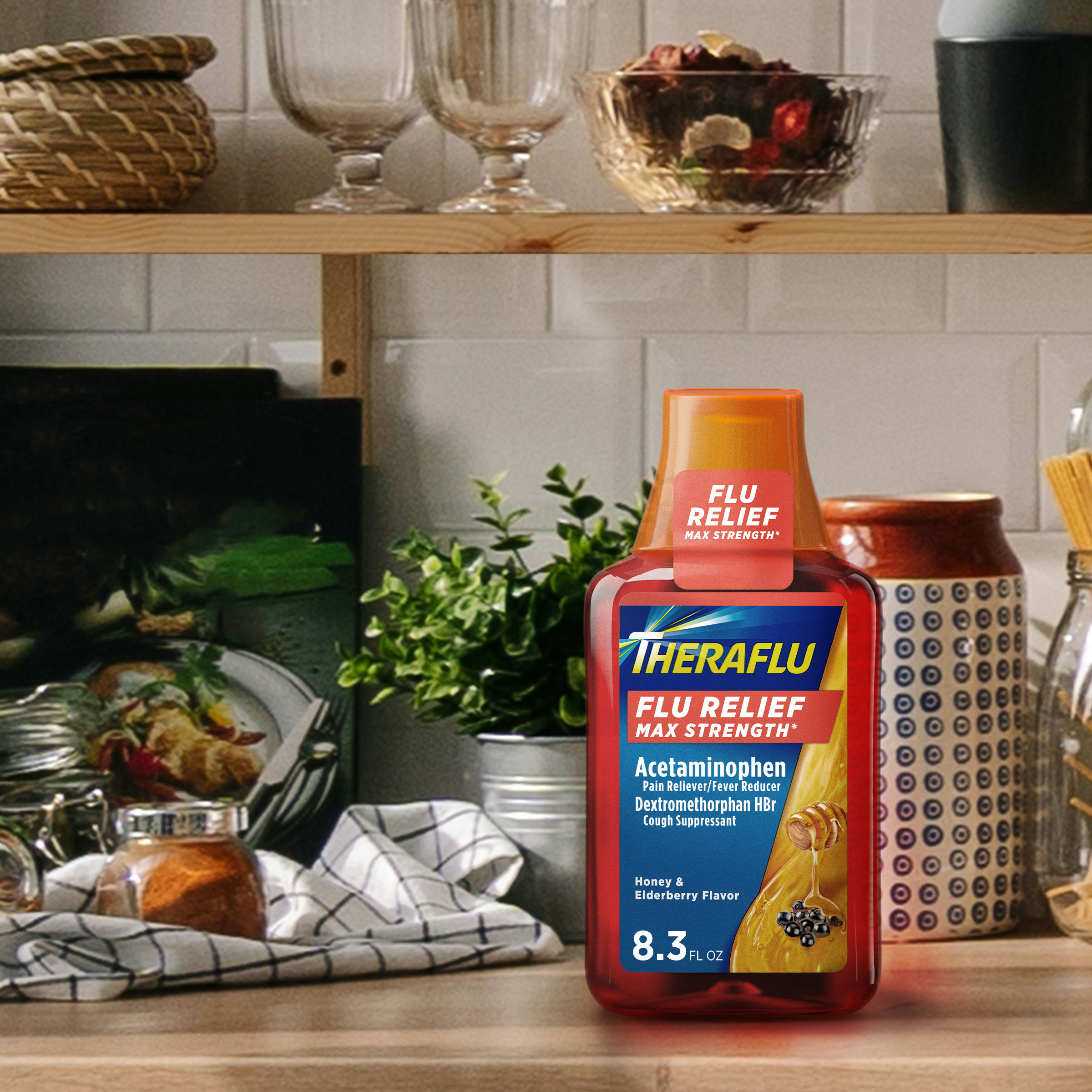 Theraflu Max Strength Daytime Flu Symptom Relief With Acetaminophen And Dextromethorphan Syrup