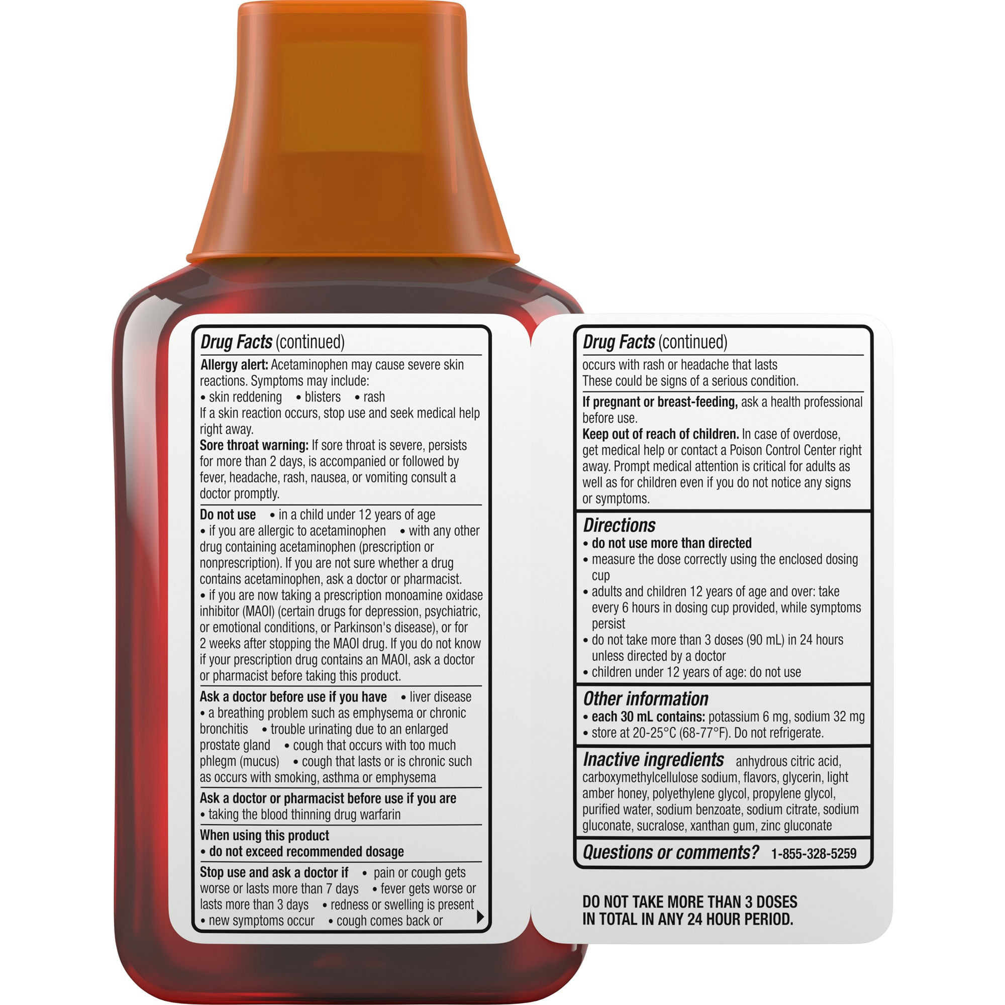 Theraflu Max Strength Daytime Flu Symptom Relief With Acetaminophen And Dextromethorphan Syrup