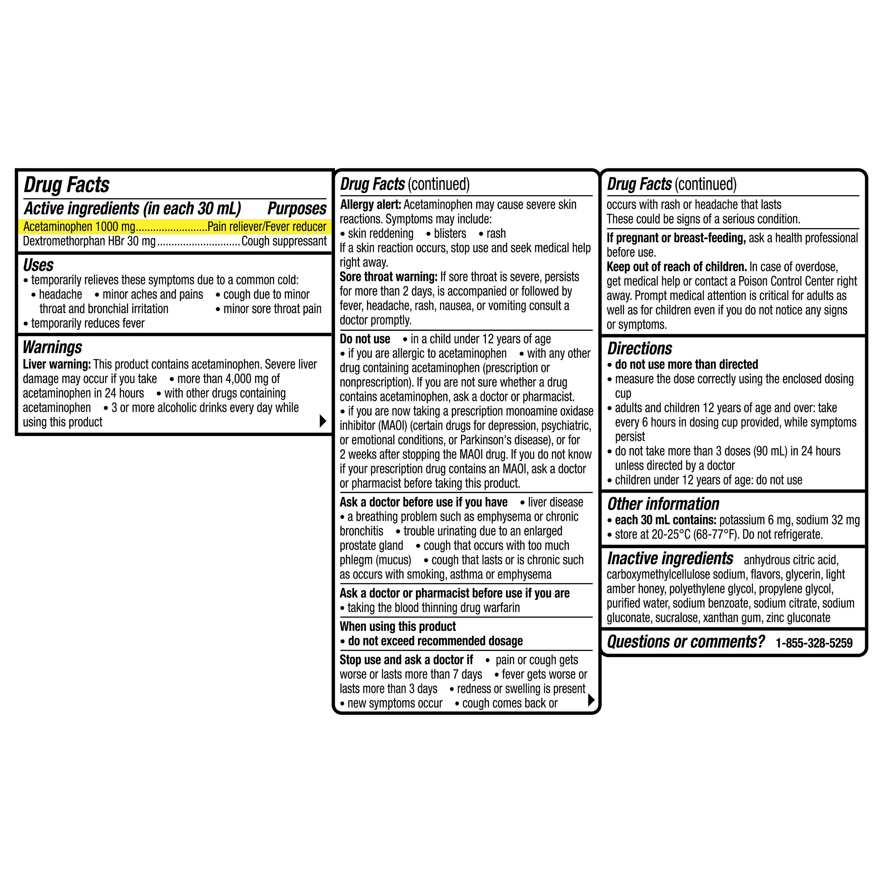 Theraflu Max Strength Daytime Flu Symptom Relief With Acetaminophen And Dextromethorphan Syrup