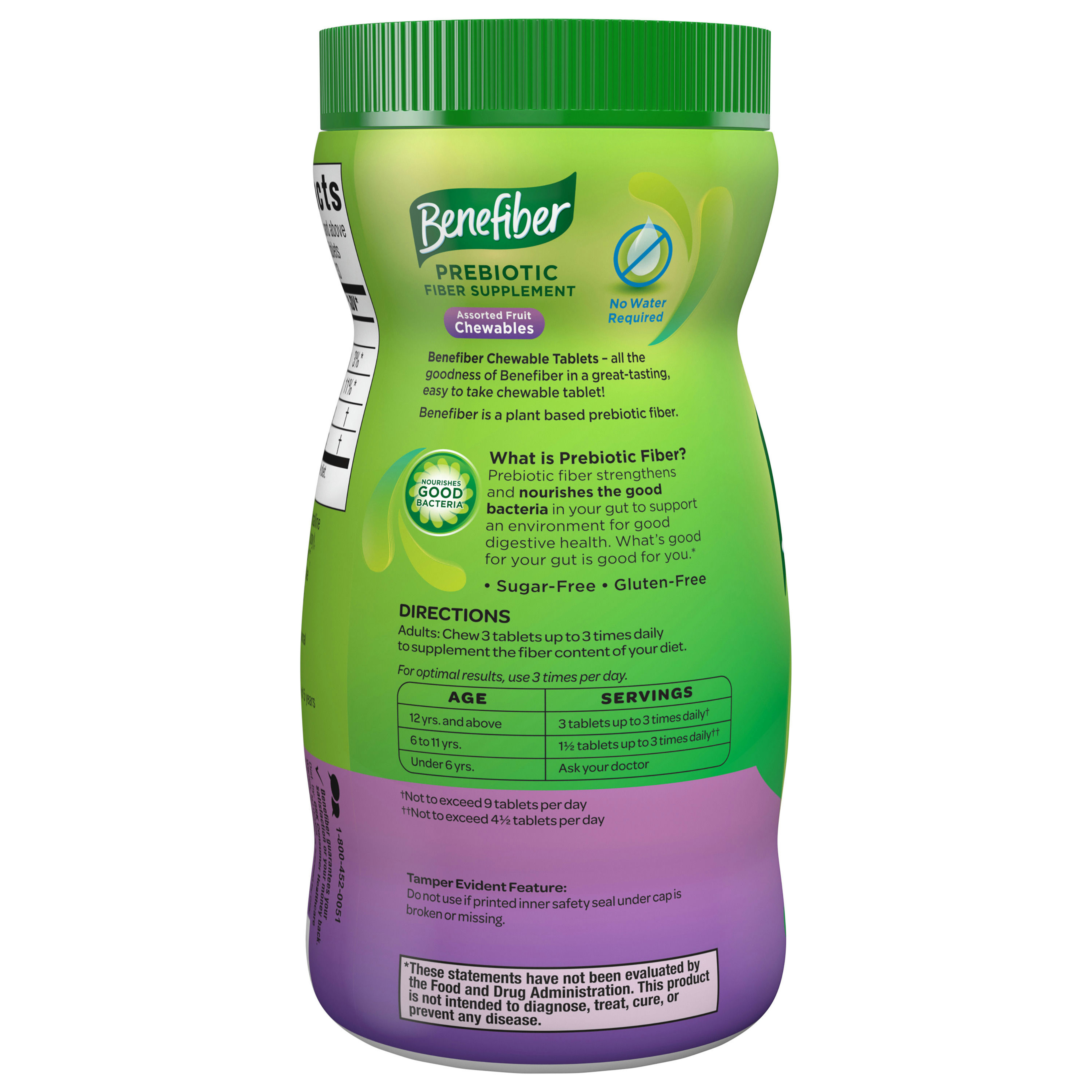 Benefiber Prebiotic Fiber Supplement Chewable Tablets for Digestive Health