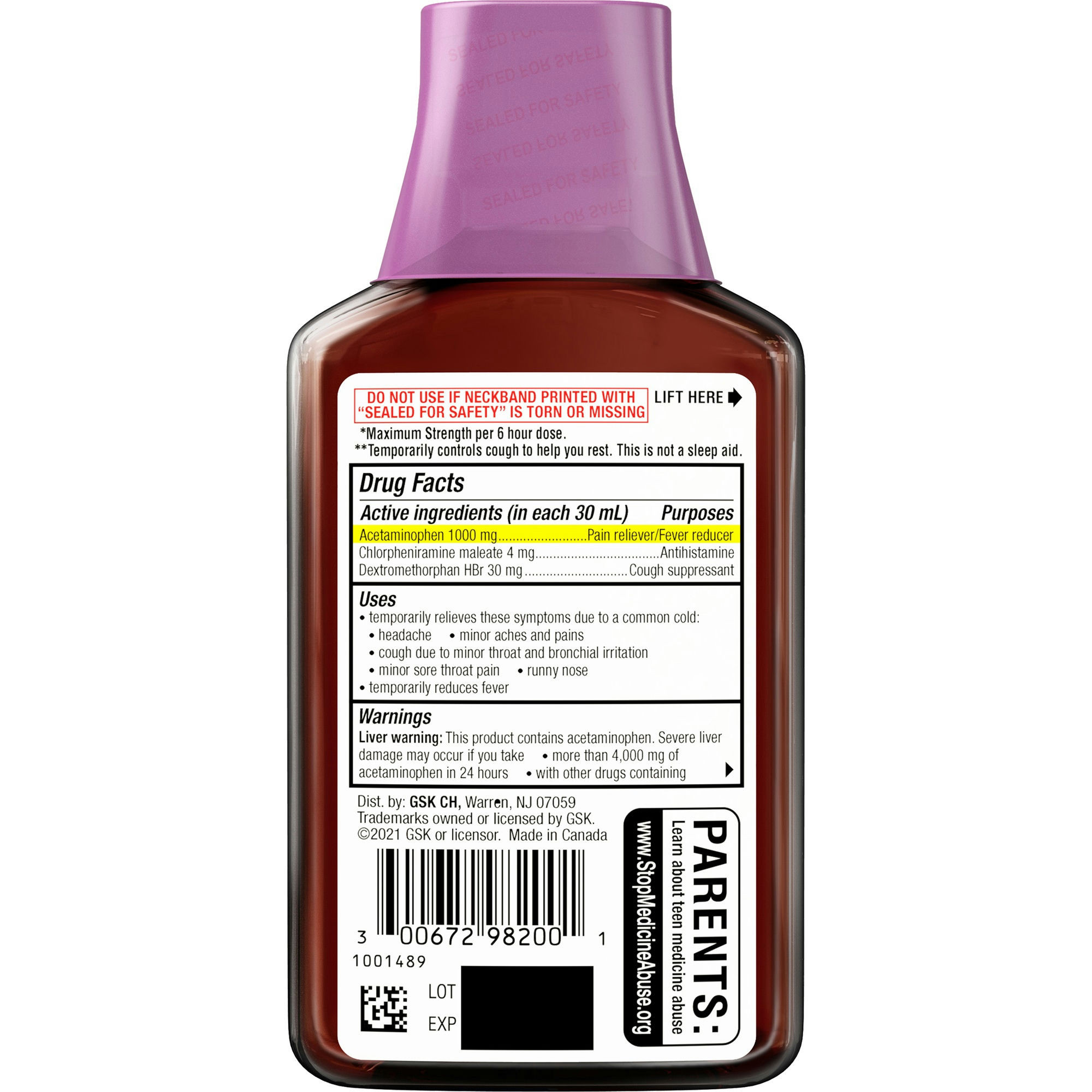 Theraflu Max Strength Nighttime Flu Symptom Relief With Acetaminophen And Dextromethorphan Syrup