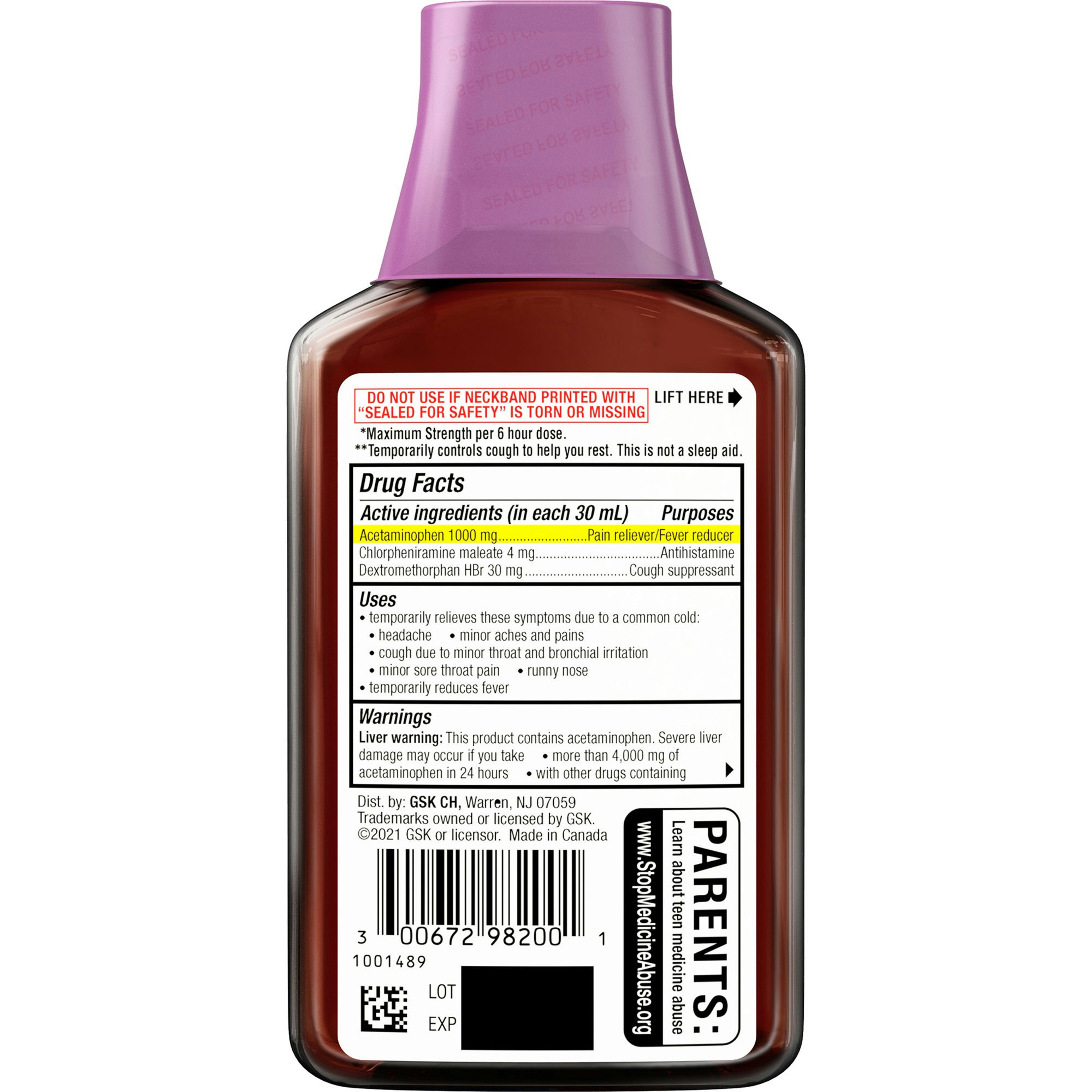 Theraflu Max Strength Nighttime Flu Symptom Relief With Acetaminophen And Dextromethorphan Syrup