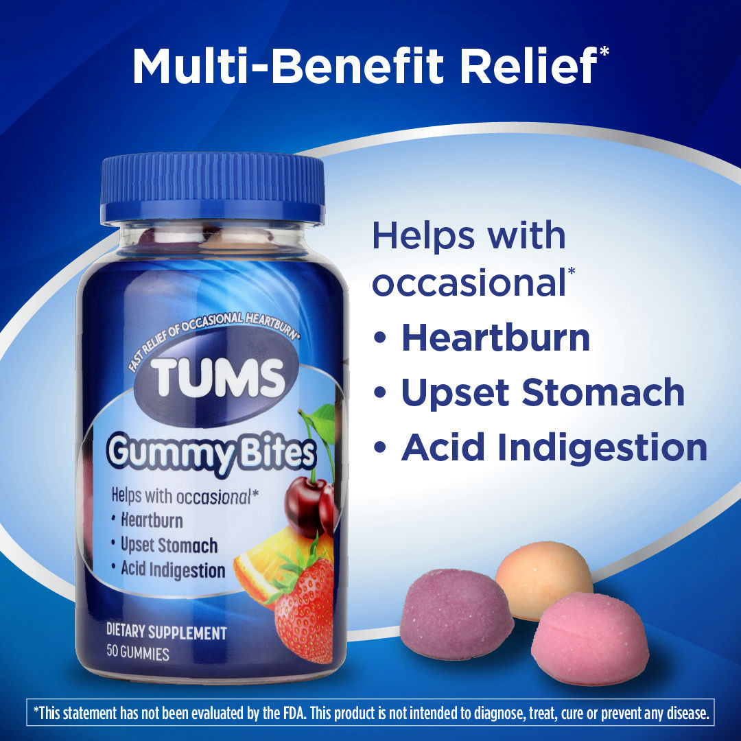 Tums Gummy Bites for Occasional Heartburn, Upset Stomach & Acid Indigestion