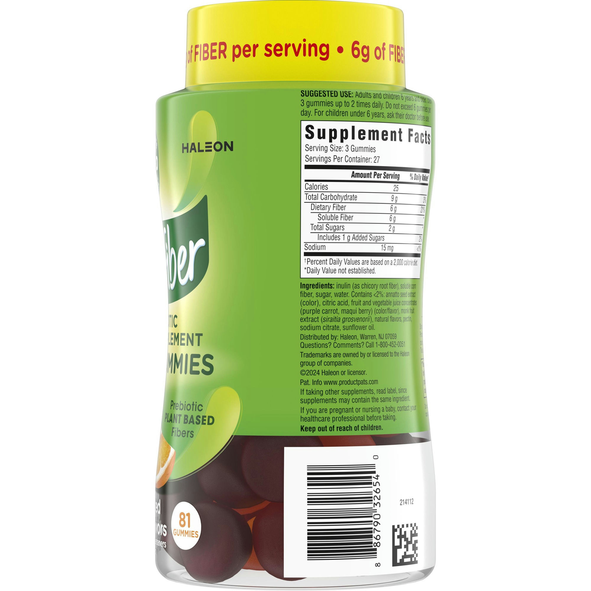 Benefiber Prebiotic Fiber Supplement Gummies for Digestive Health