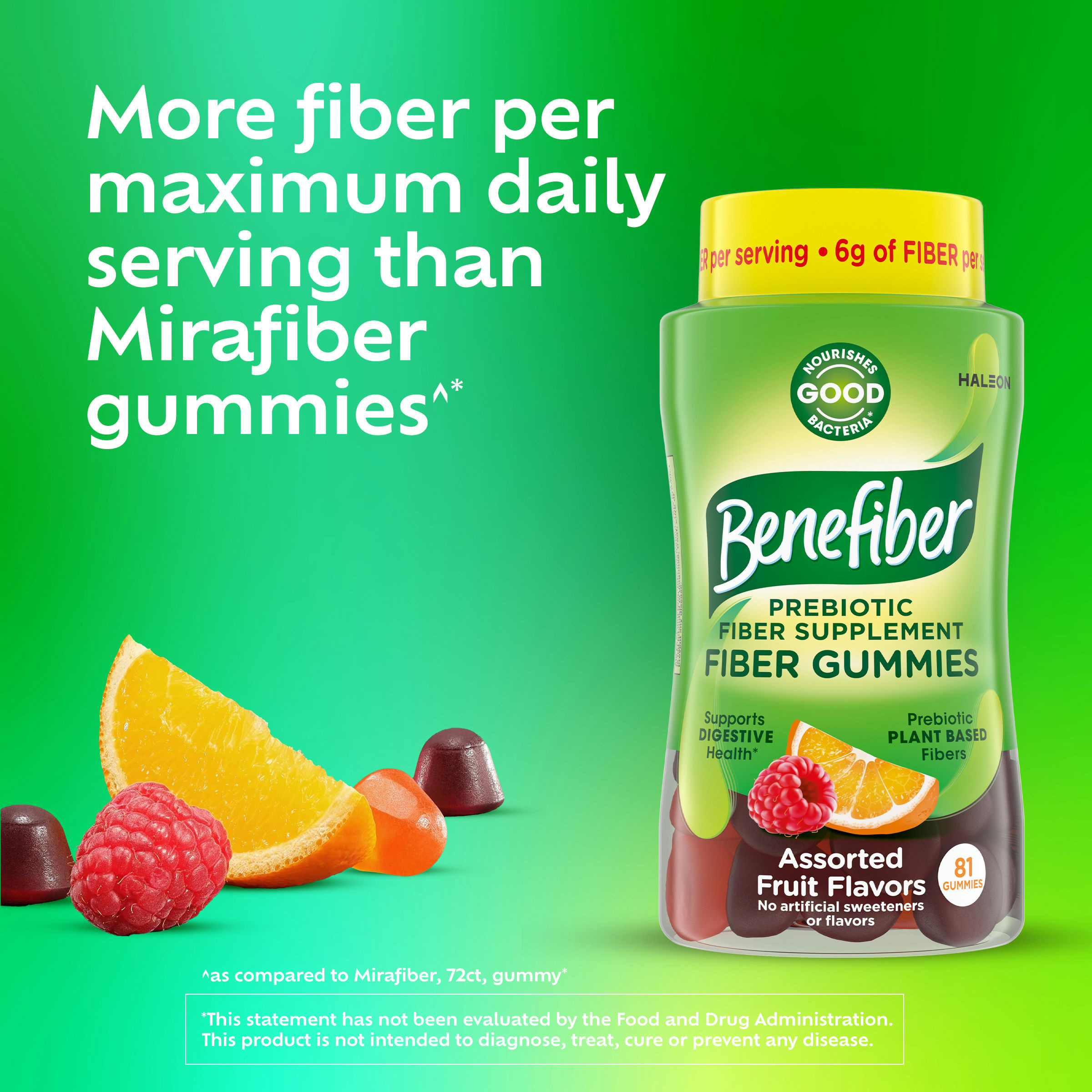 Benefiber Prebiotic Fiber Supplement Gummies for Digestive Health