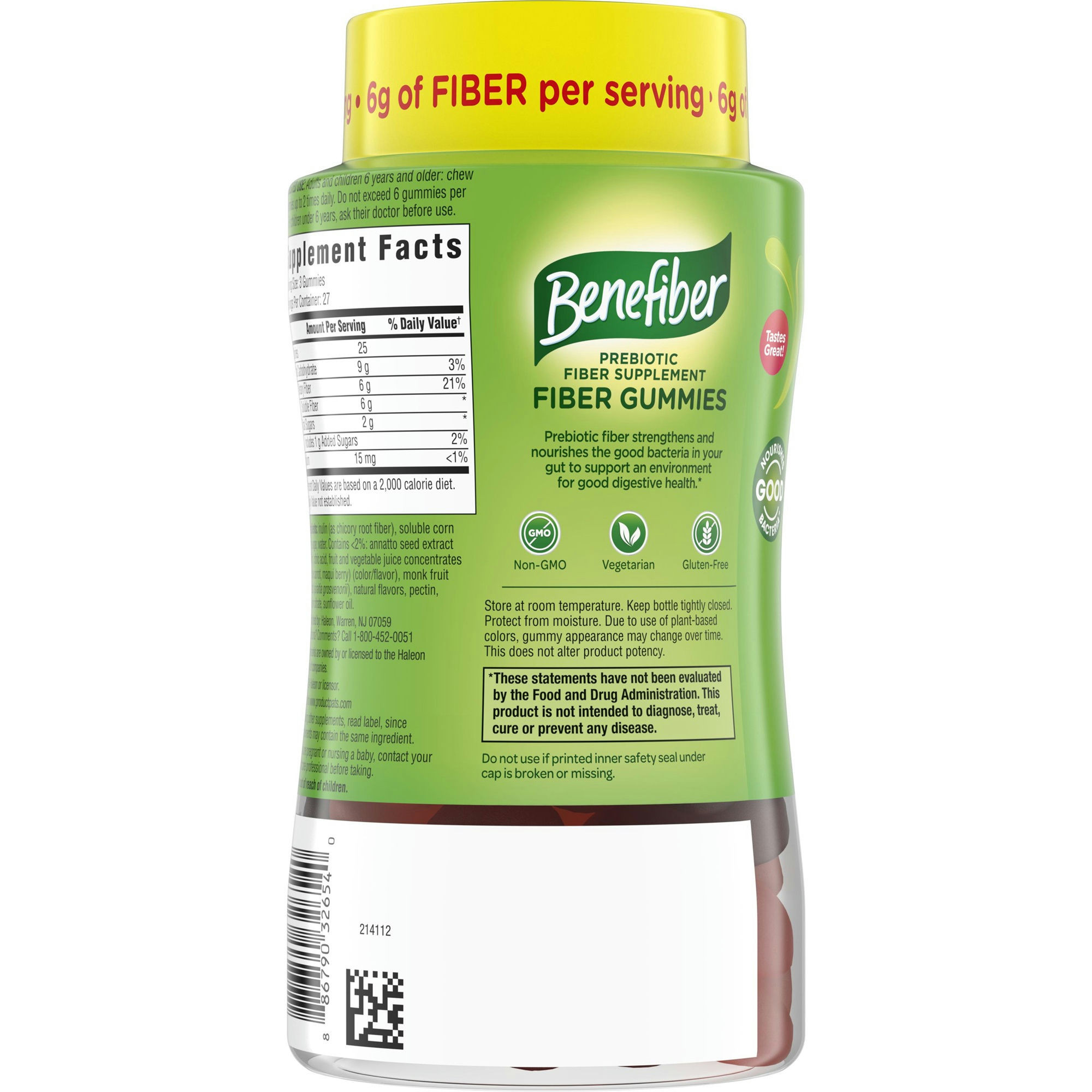 Benefiber Prebiotic Fiber Supplement Gummies for Digestive Health