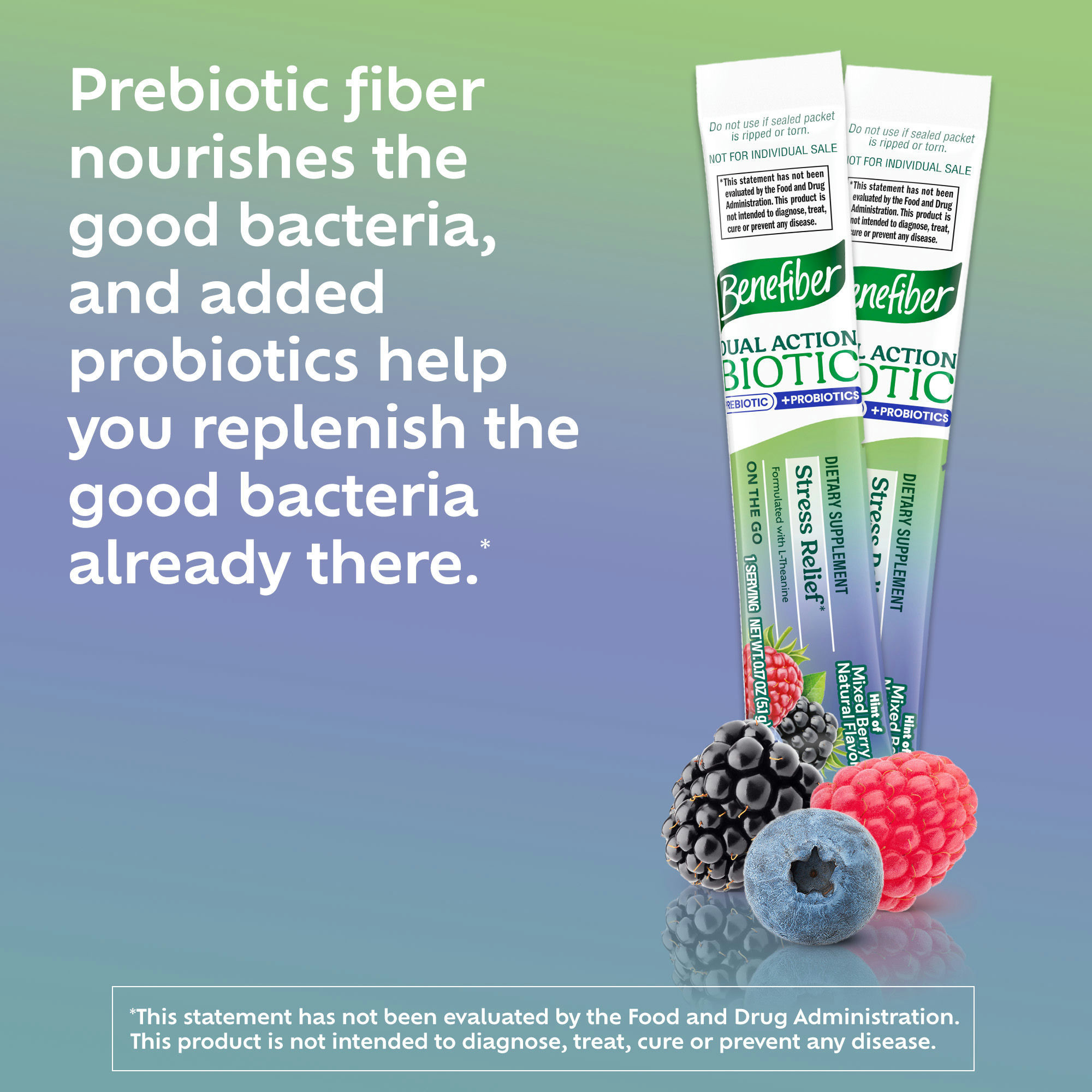 Benefiber Dual Action Biotic Stress Relief Dietary Supplement
