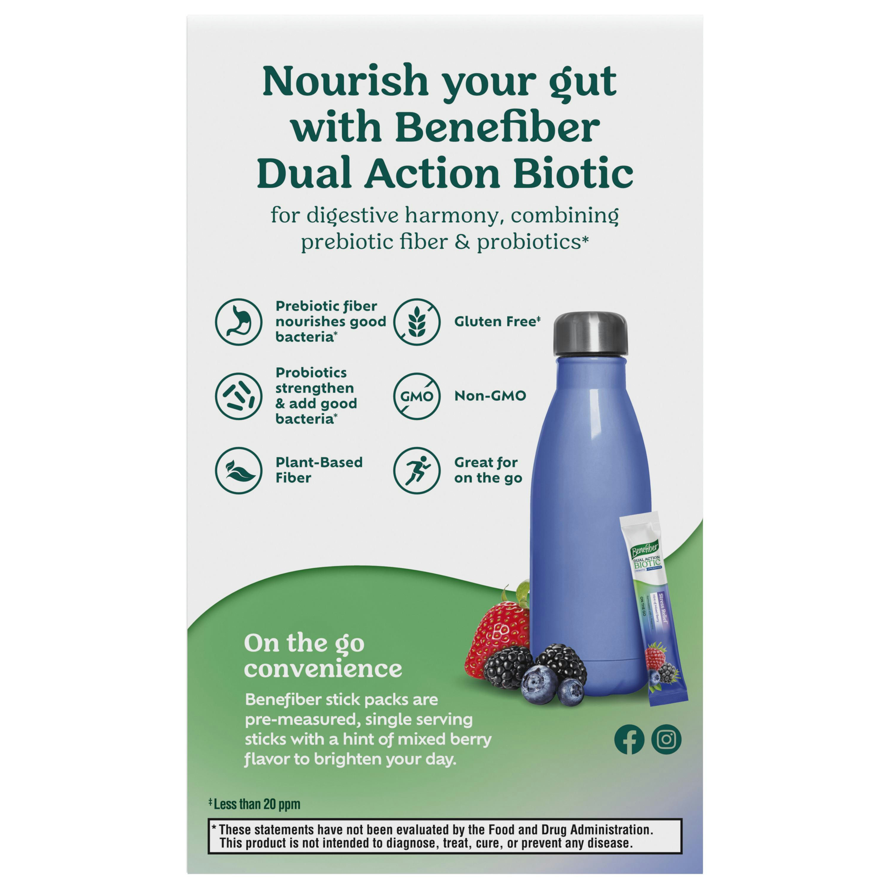 Benefiber Dual Action Biotic Stress Relief Dietary Supplement