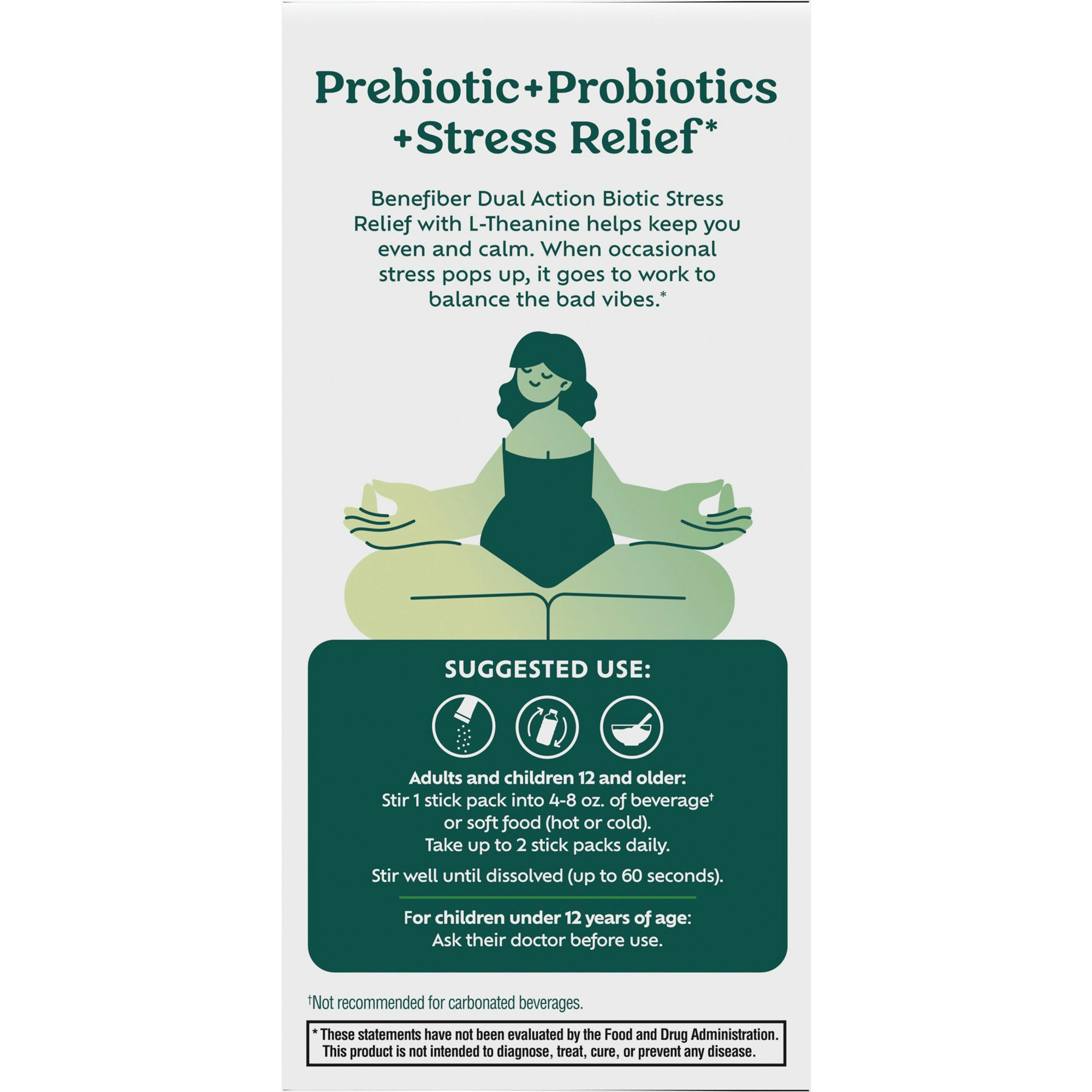 Benefiber Dual Action Biotic Stress Relief Dietary Supplement