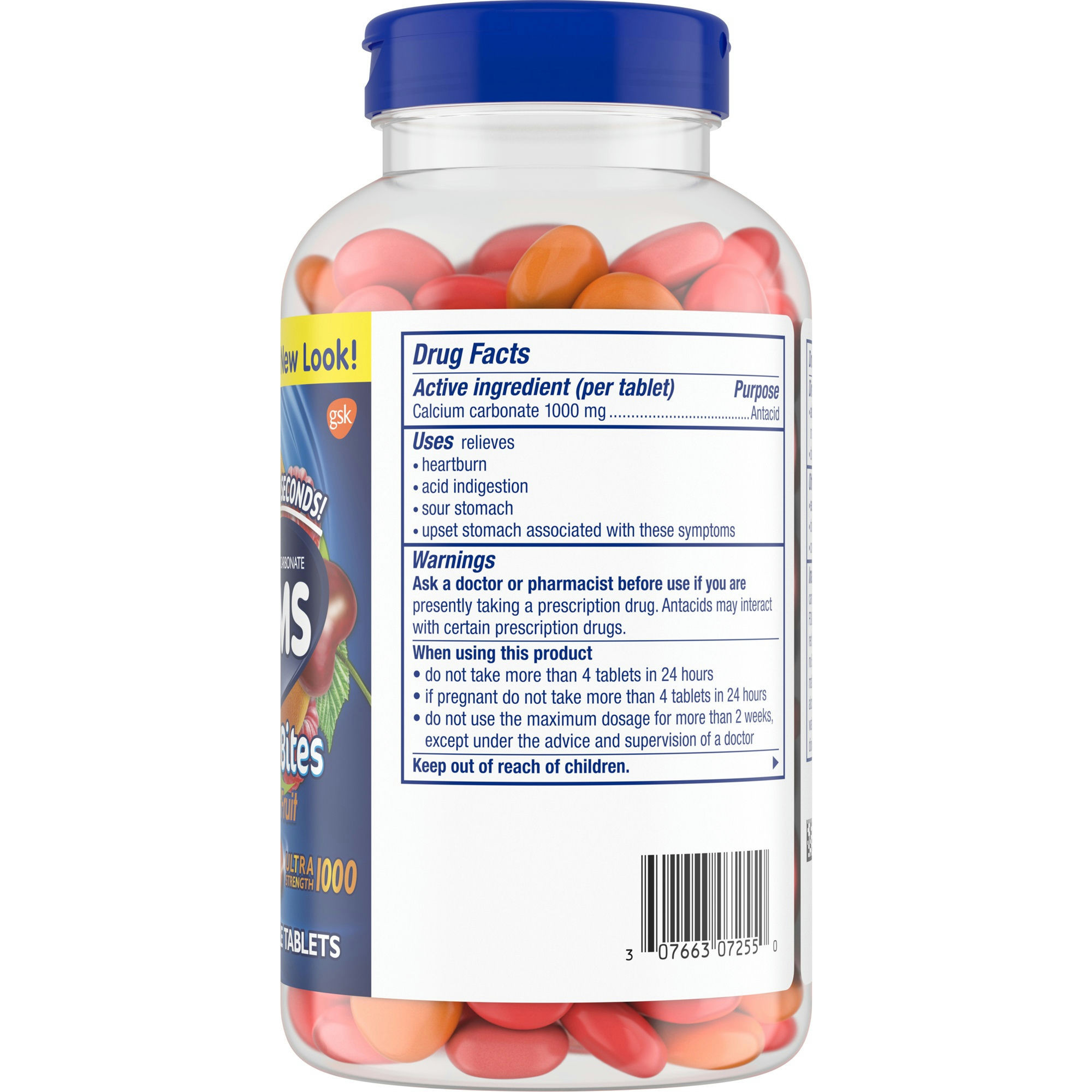 Tums Antacid Ultra Strength Chewy Bites Chewable Tablets for Heartburn & Acid Indigestion Relief