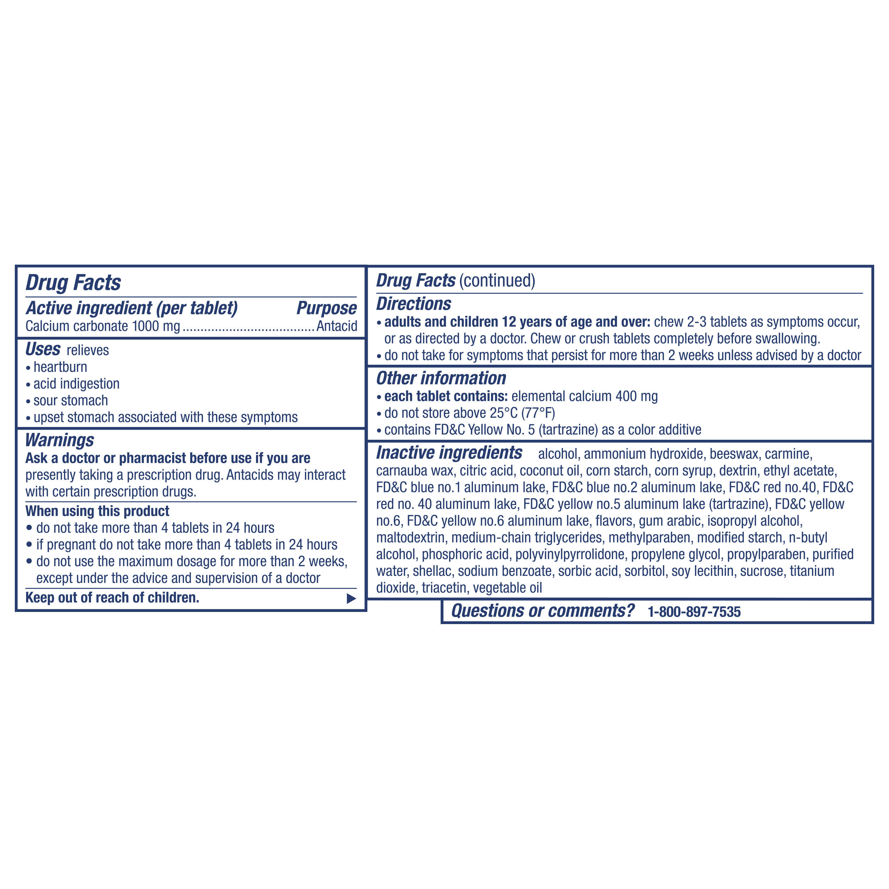 Tums Antacid Ultra Strength Chewy Bites Chewable Tablets for Heartburn & Acid Indigestion Relief