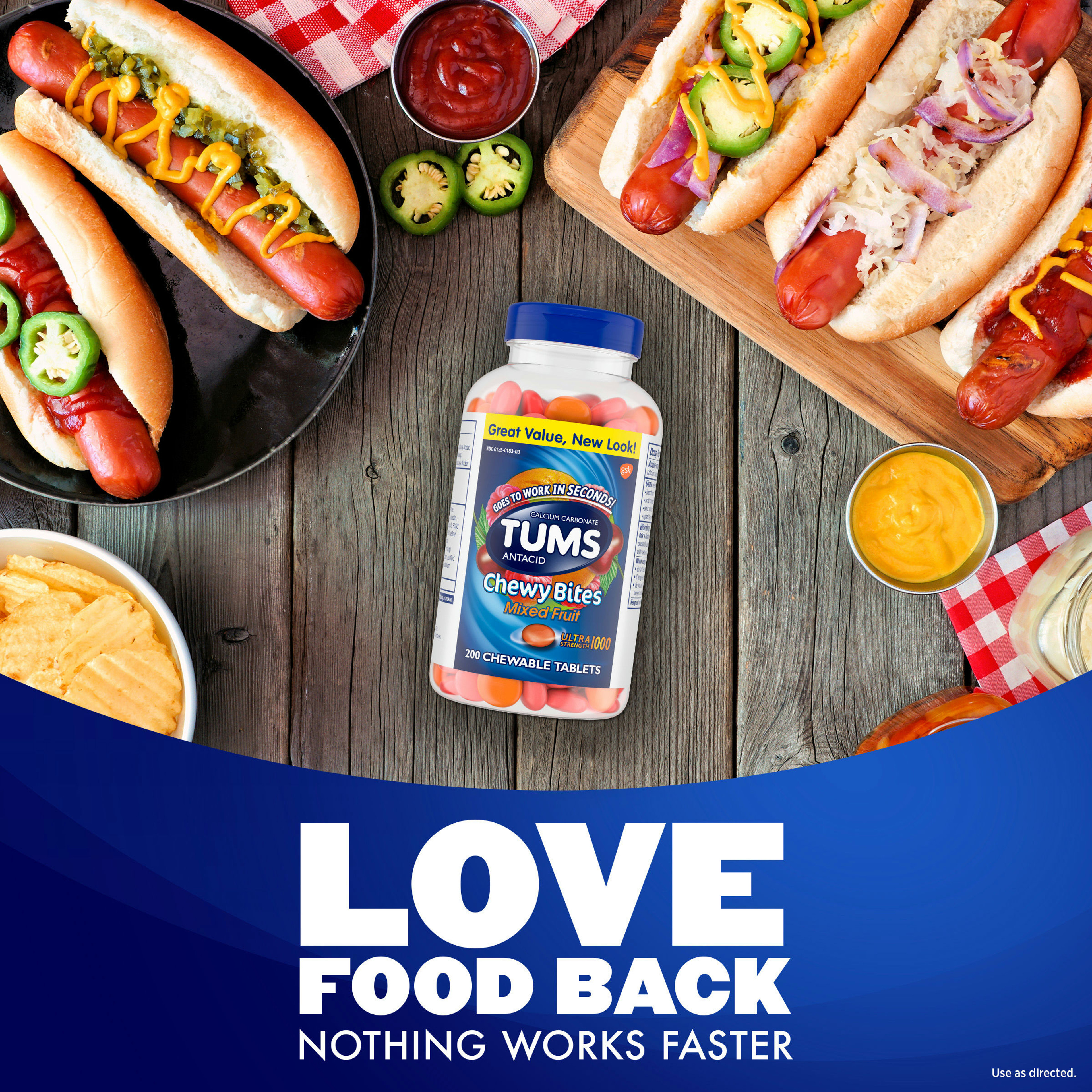 Tums Antacid Ultra Strength Chewy Bites Chewable Tablets for Heartburn & Acid Indigestion Relief