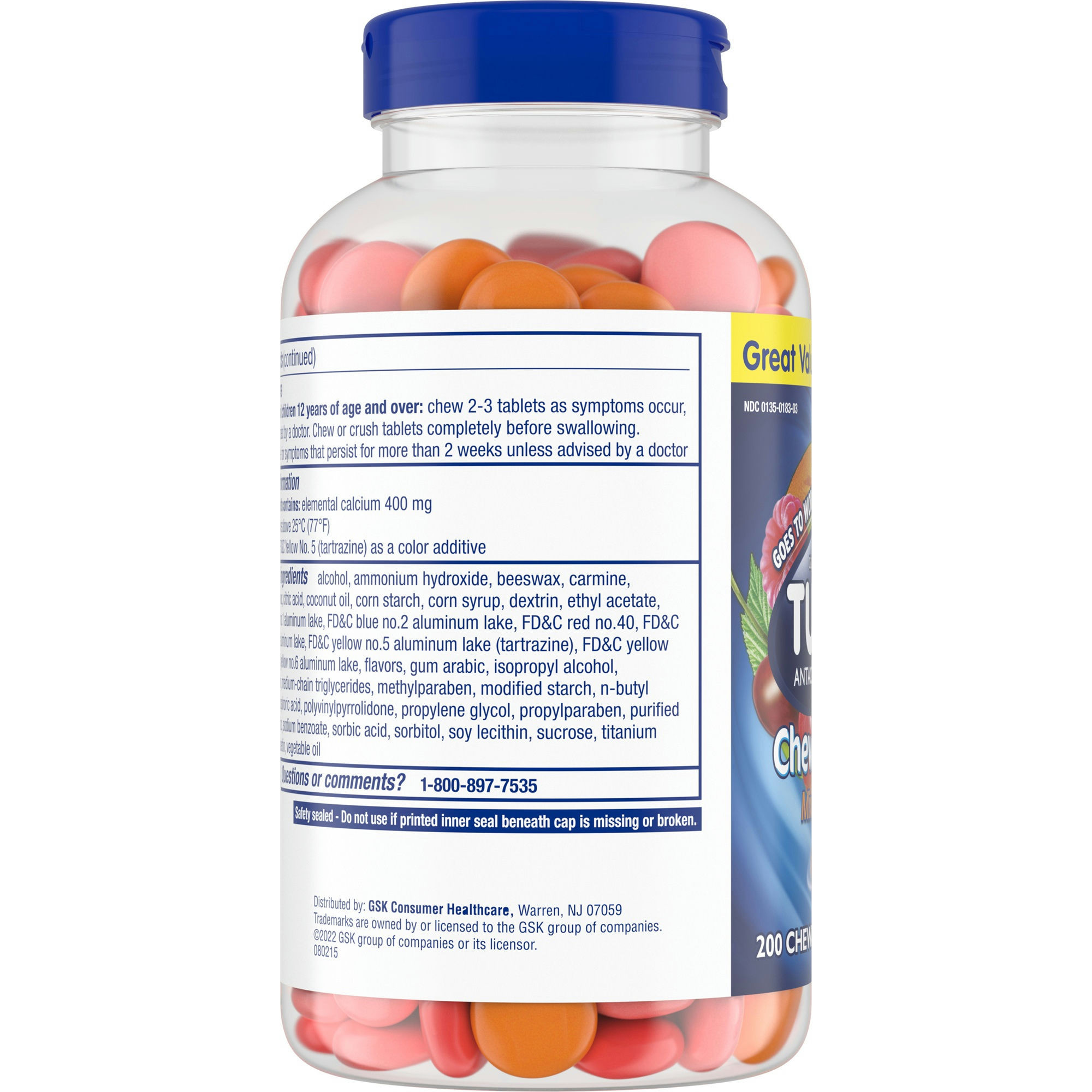 Tums Antacid Ultra Strength Chewy Bites Chewable Tablets for Heartburn & Acid Indigestion Relief