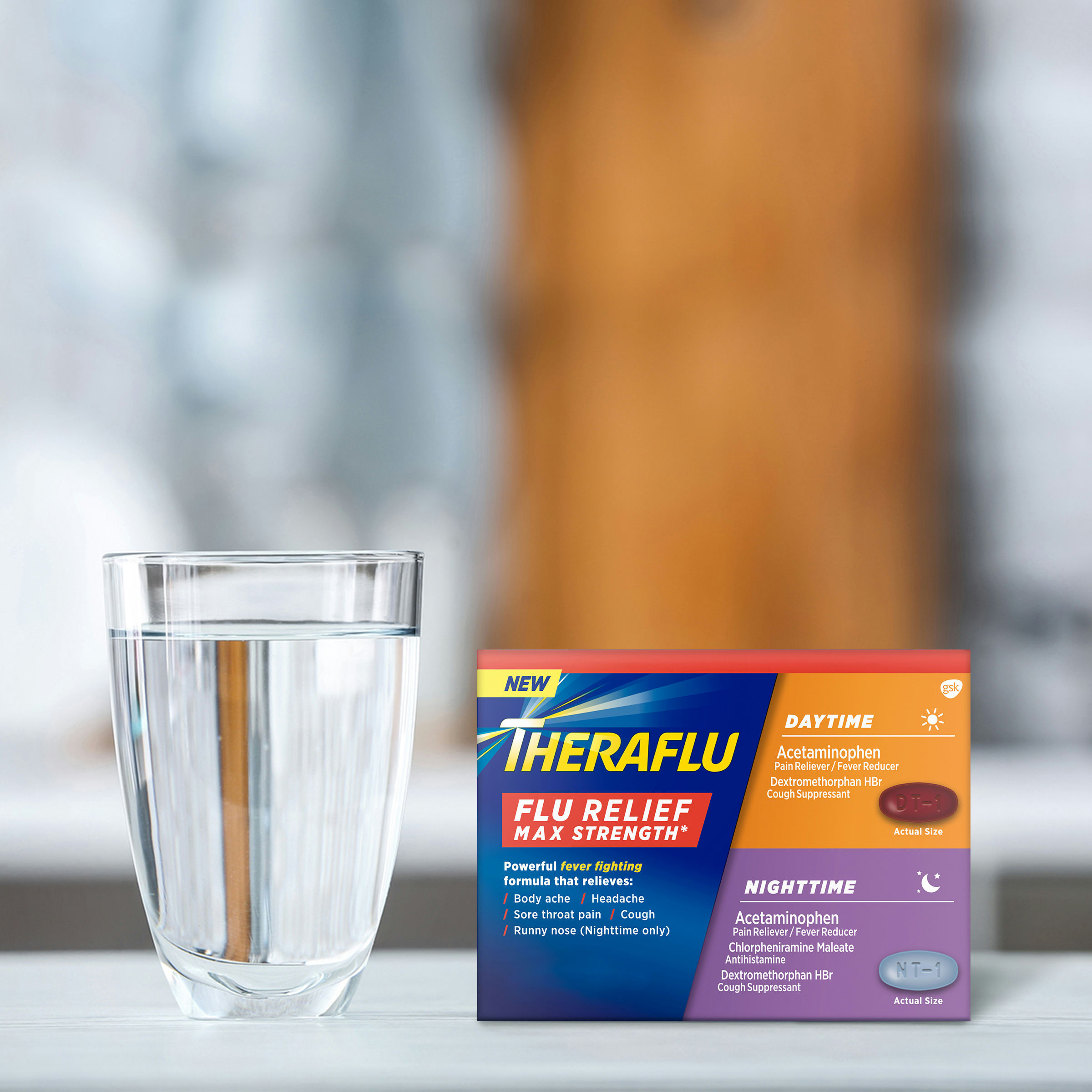 Theraflu Max Strength Daytime & Nighttime Flu Symptom Relief Combo Pack Caplets