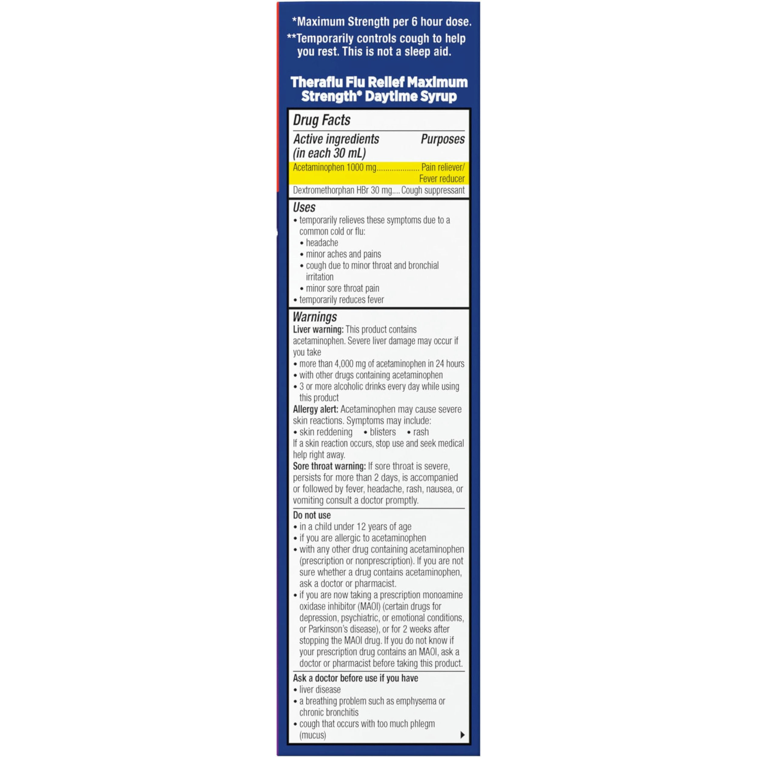 Theraflu Max Strength Daytime & Nighttime Flu Symptom Relief Combo Pack Syrup