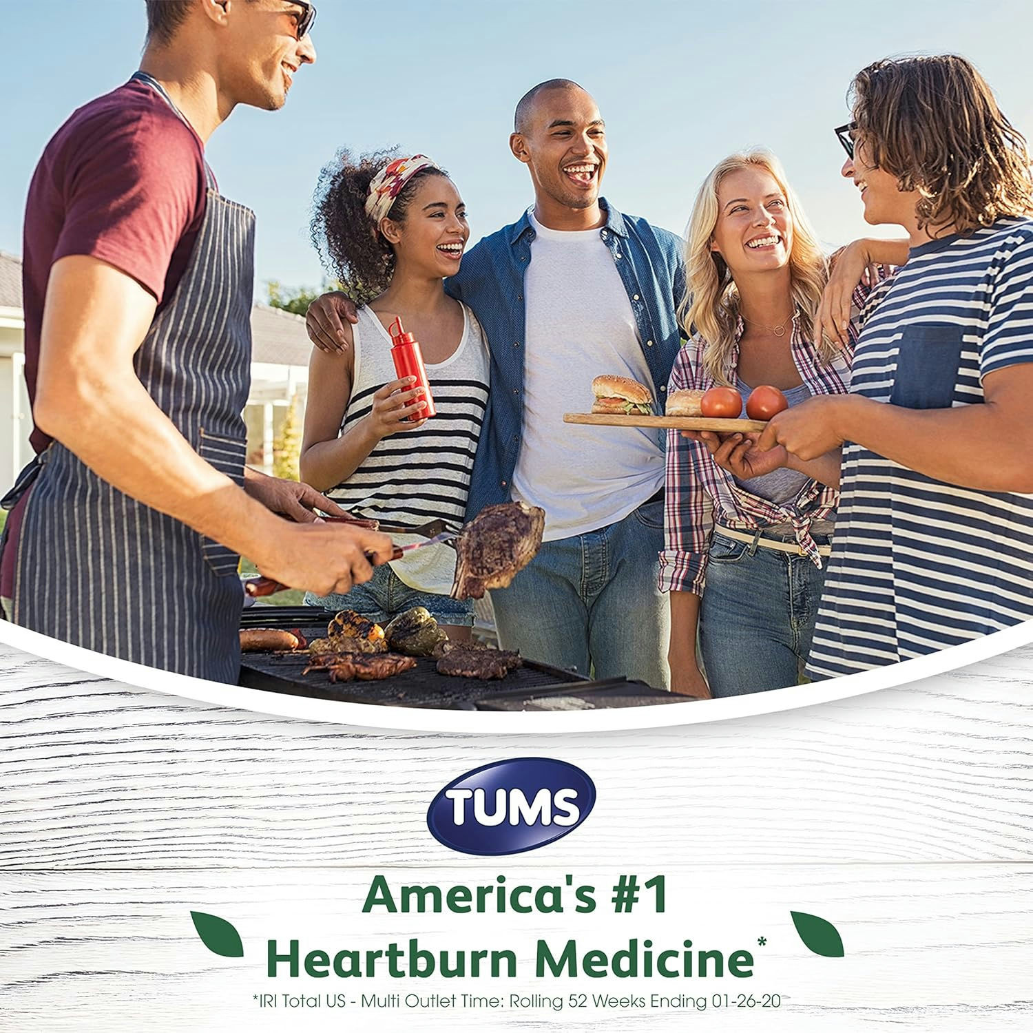 Tums Antacid Naturals Ultra Strength Chewable Tablets for Heartburn Relief