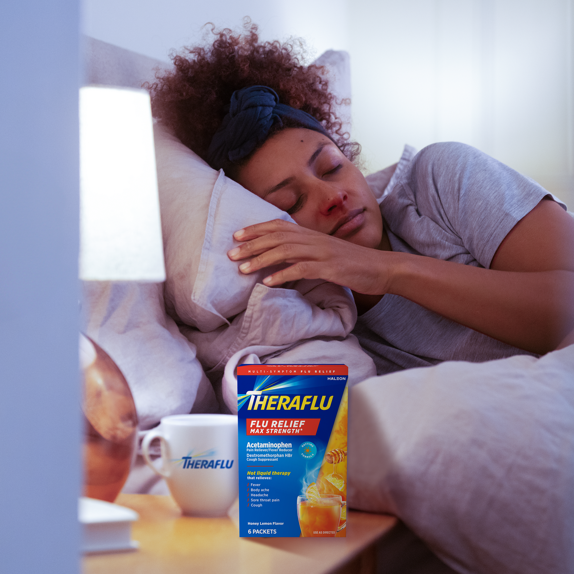 Theraflu Max Strength Daytime Flu Symptom Relief with Acetaminophen and Dextromethorphan Powder