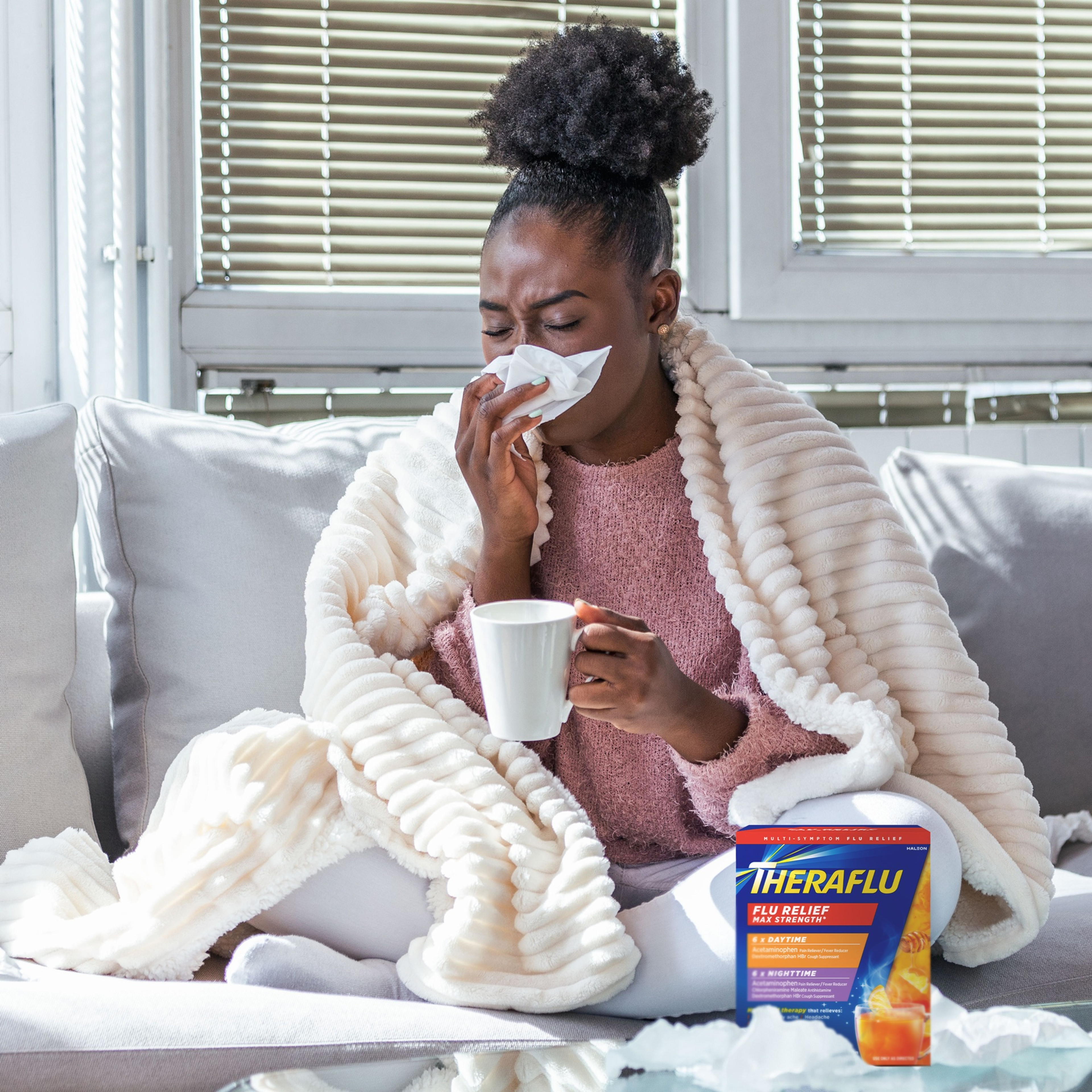 Theraflu Max Strength Daytime & Nighttime Flu Symptom Relief Combo Pack Powder