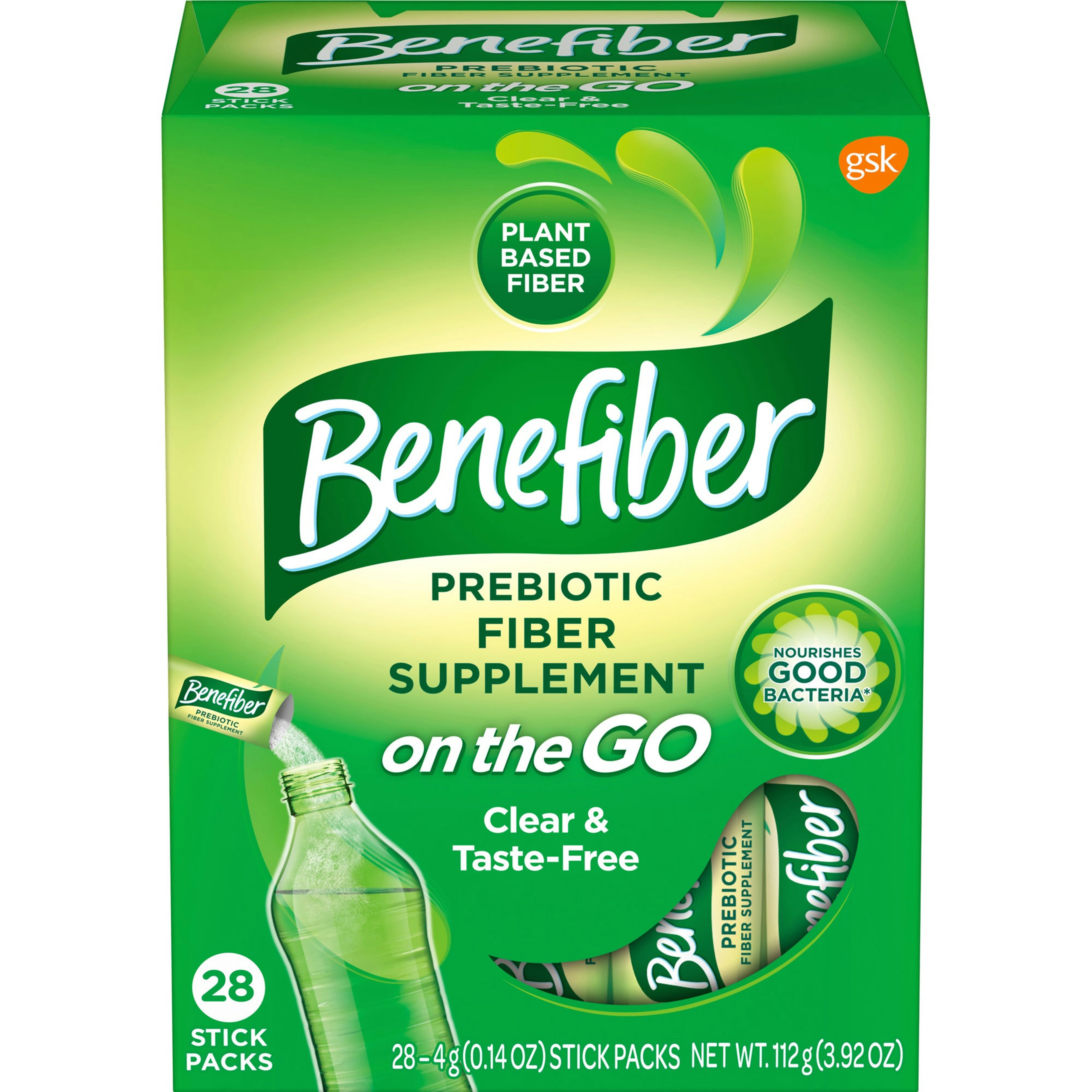 Benefiber On the Go Prebiotic Fiber Supplement Powder for Digestive Health, Original
