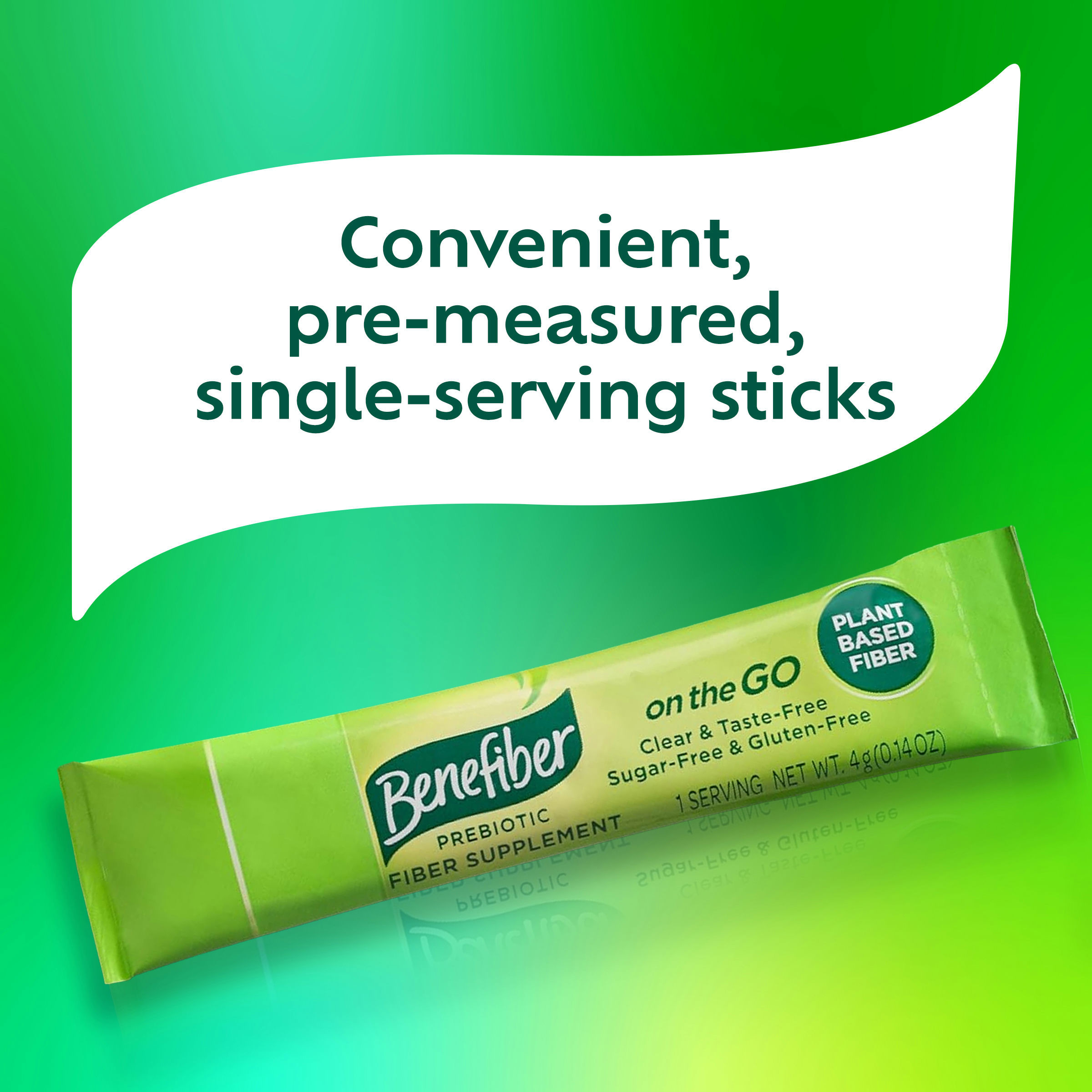 Benefiber On the Go Prebiotic Fiber Supplement Powder for Digestive Health, Original