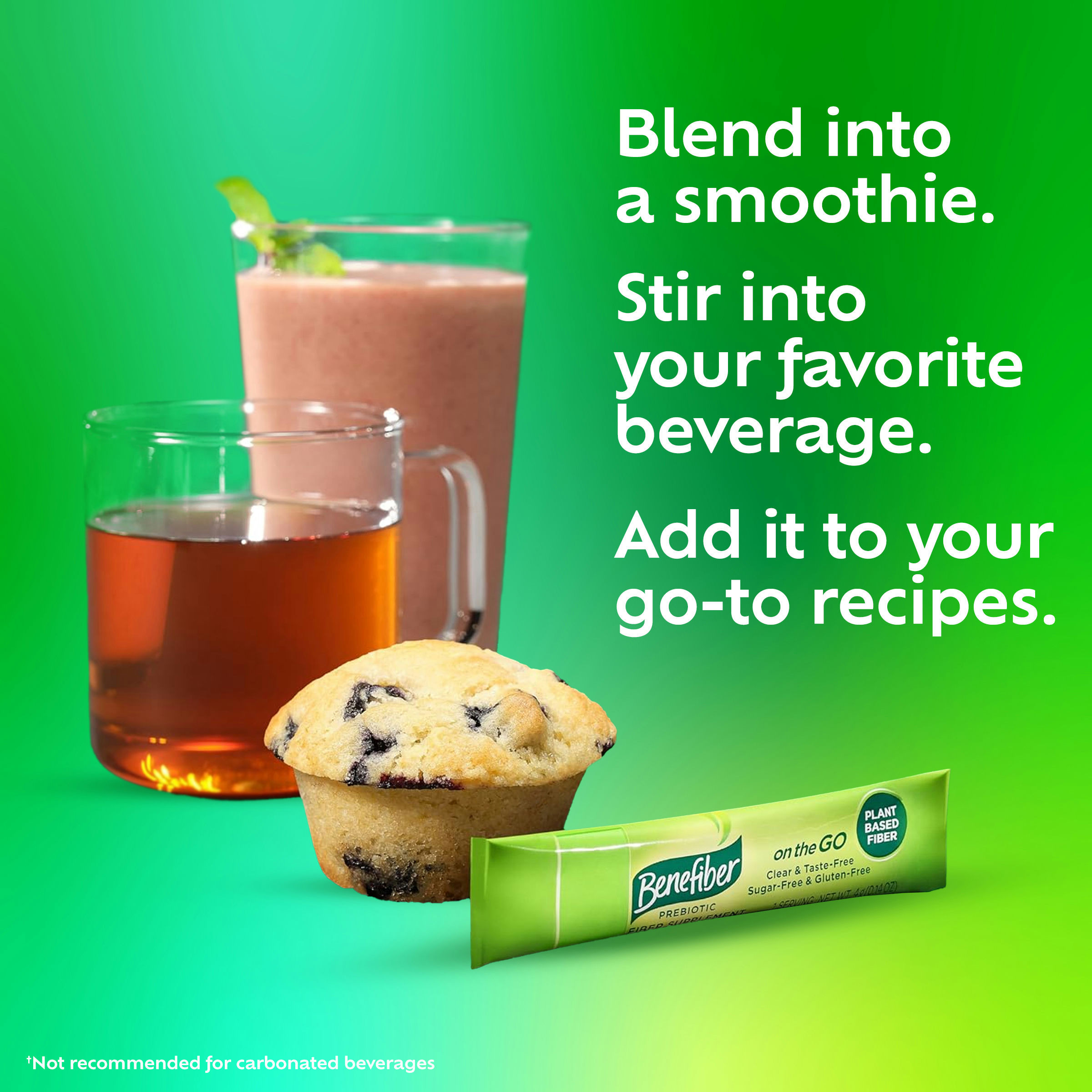 Benefiber On the Go Prebiotic Fiber Supplement Powder for Digestive Health, Original