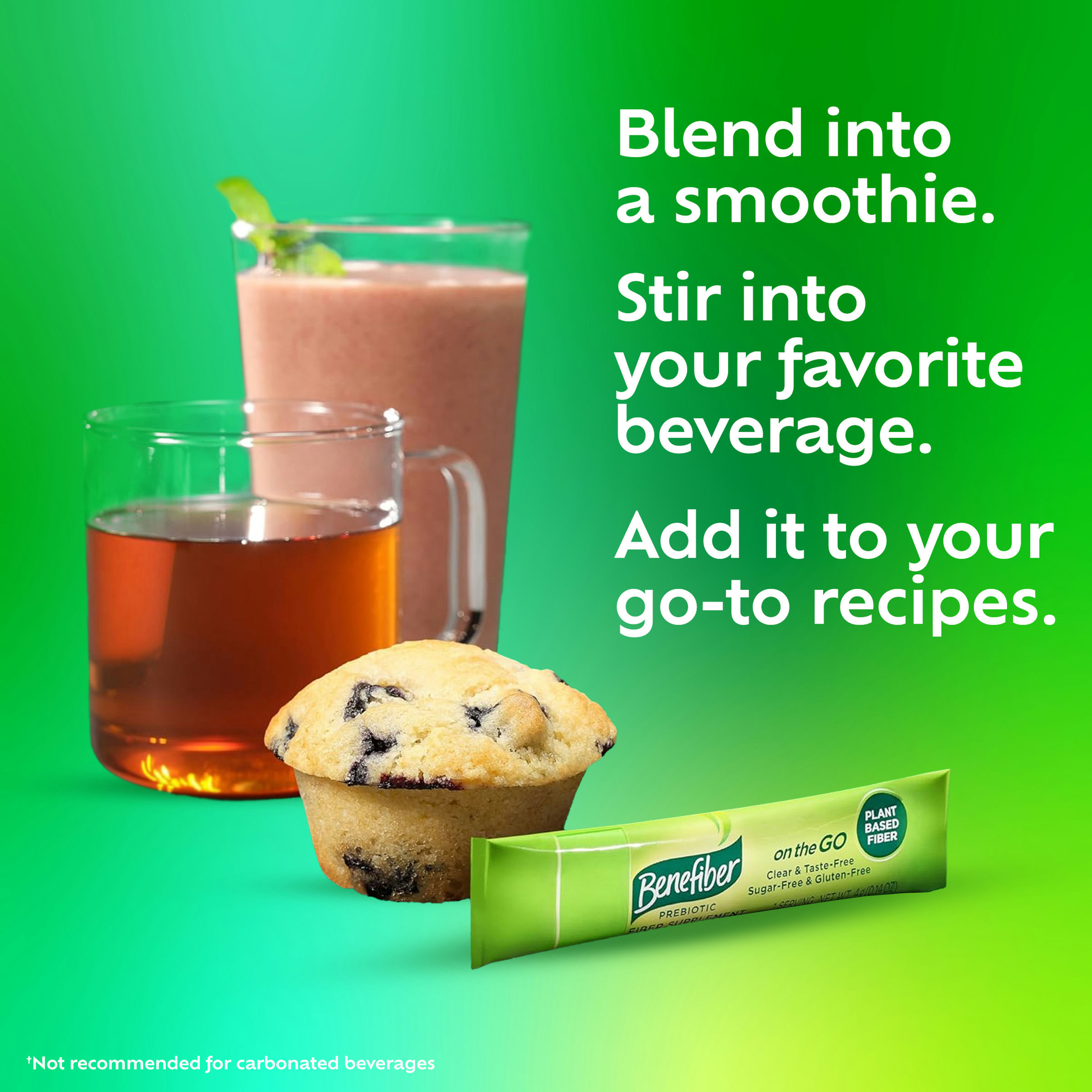 Benefiber On the Go Prebiotic Fiber Supplement Powder for Digestive Health, Original