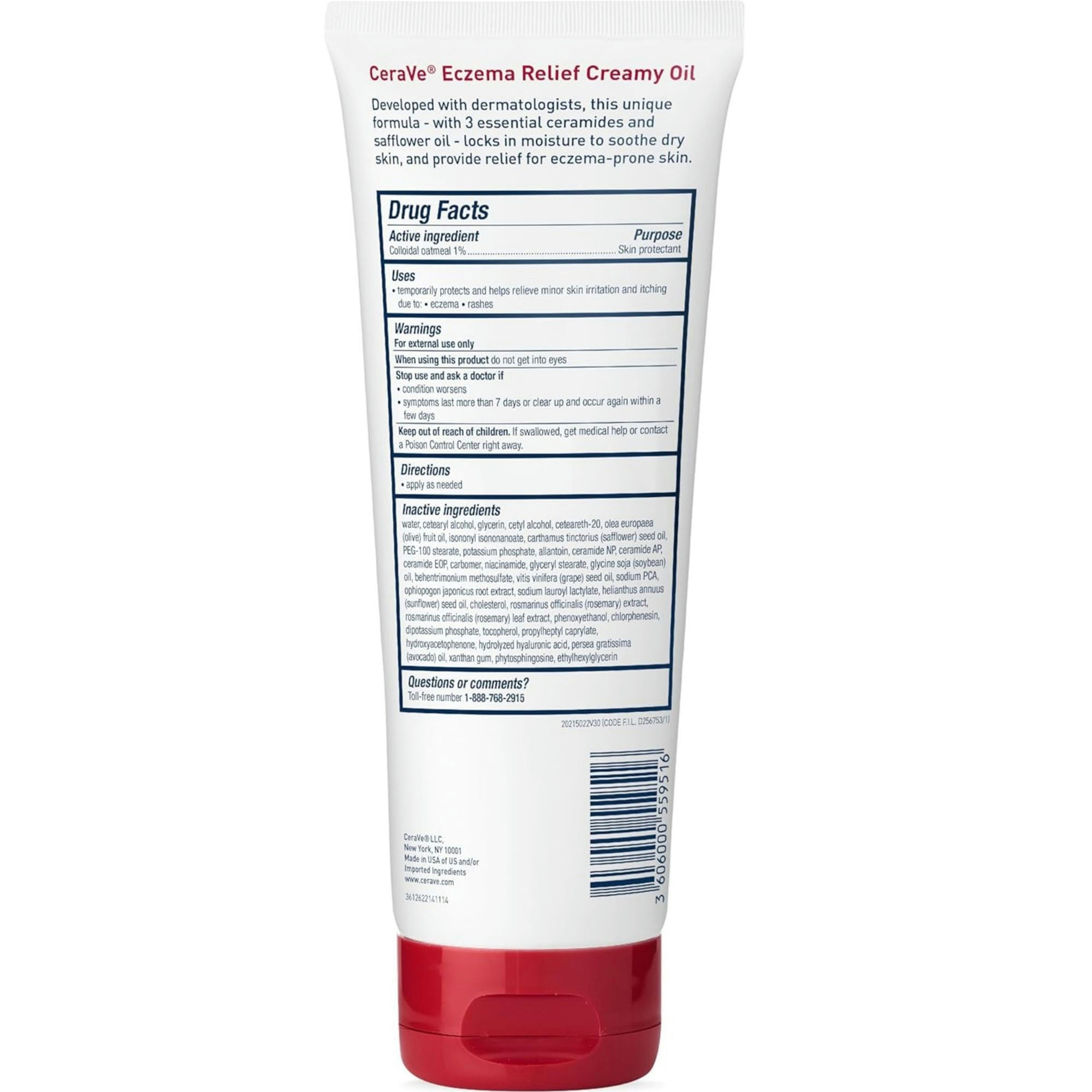 CeraVe Eczema Relief Creamy Oil Colloidal Oatmeal Skin Protectant