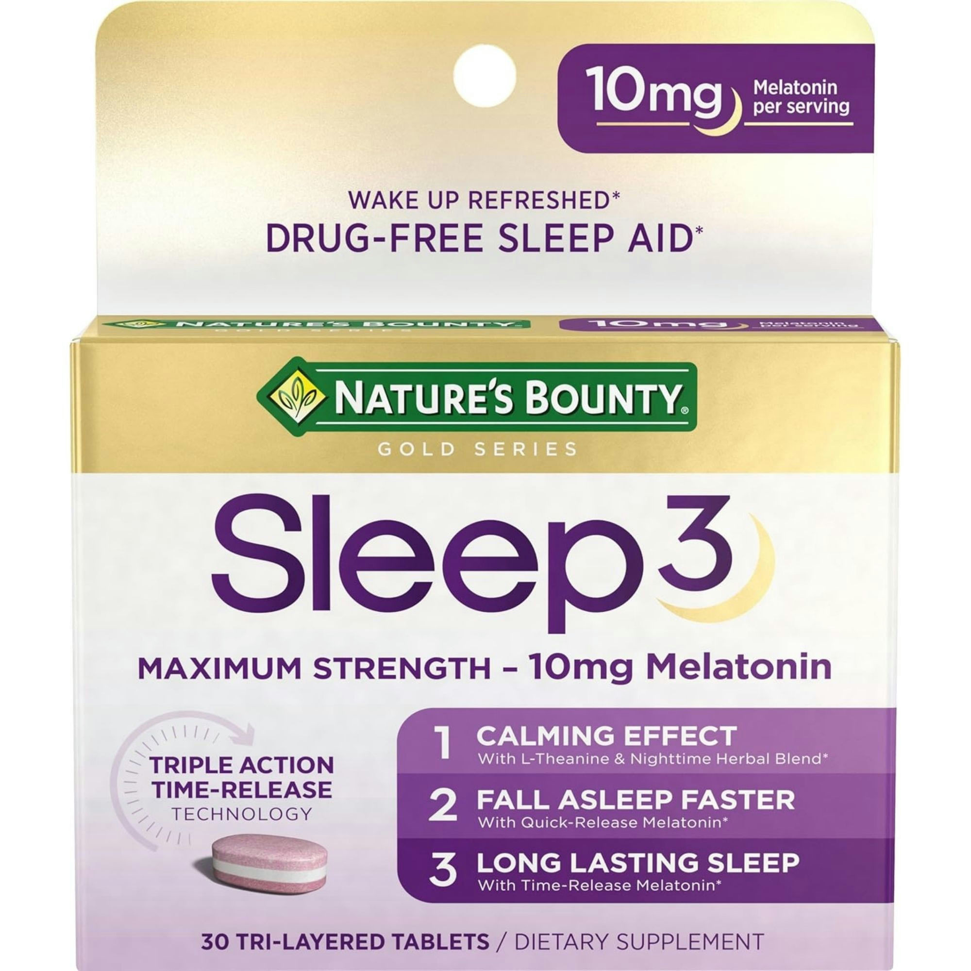 Nature's Bounty Gold Series Sleep3 Maximum Strength Dietary Supplement