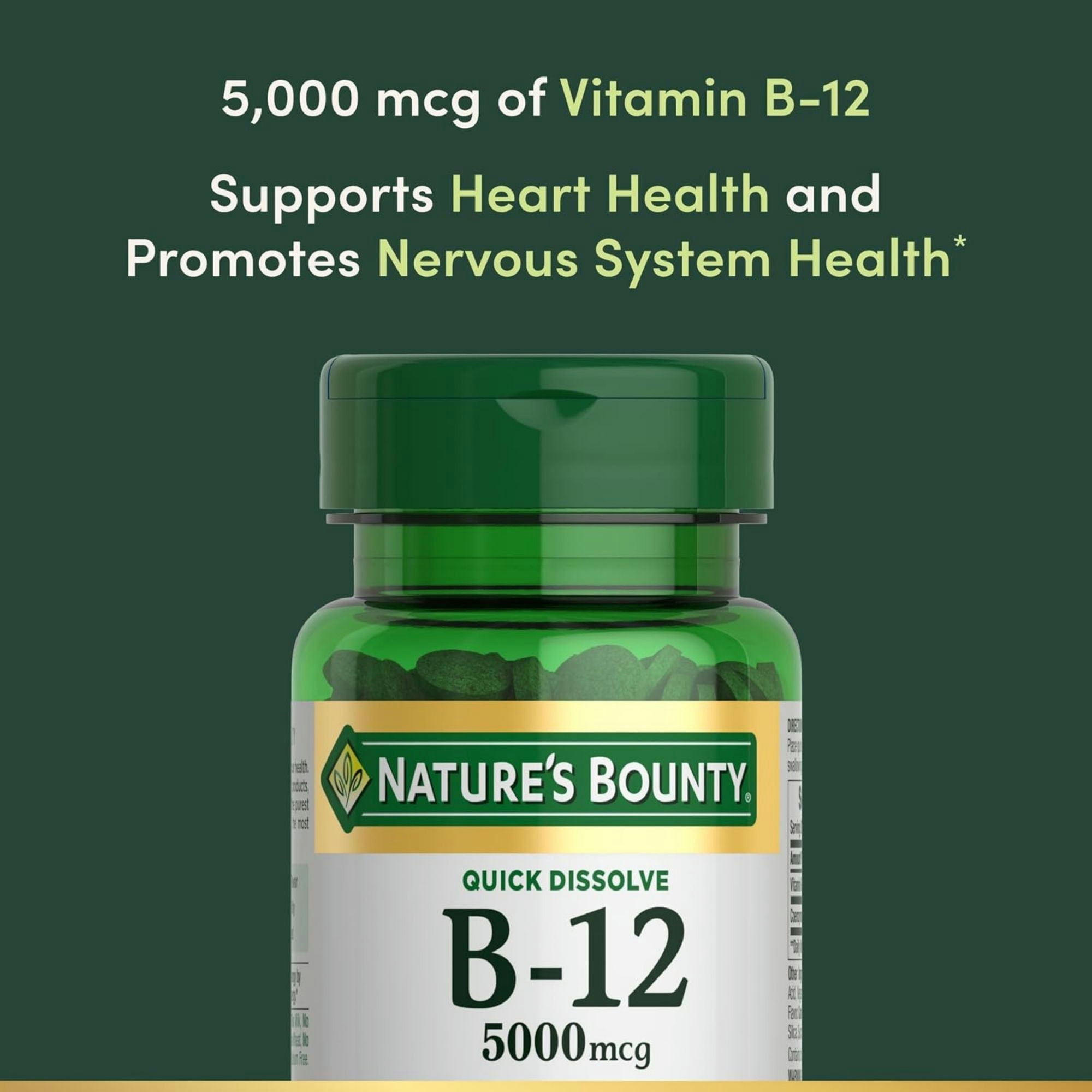 Nature's Bounty Quick Dissolve Vitamin B-12, 5000 mcg