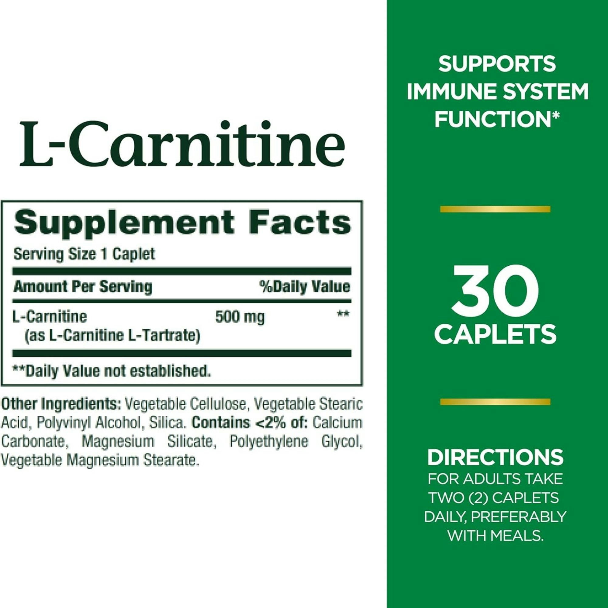 Nature's Bounty L-Carnitine Amino Acid Supplement, 500 mg