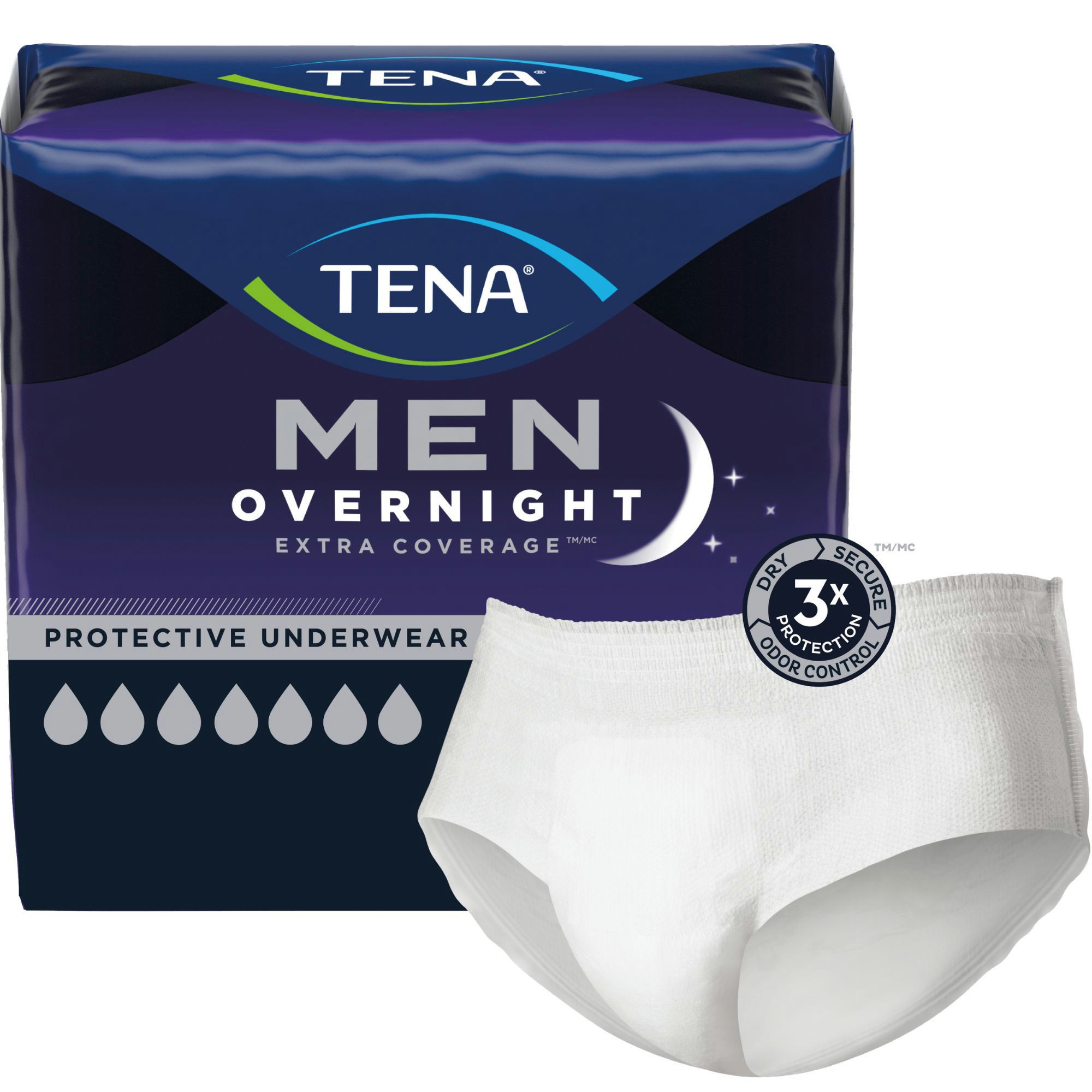 TENA Men Overnight Extra Coverage Pull-Up Incontinence Underwear