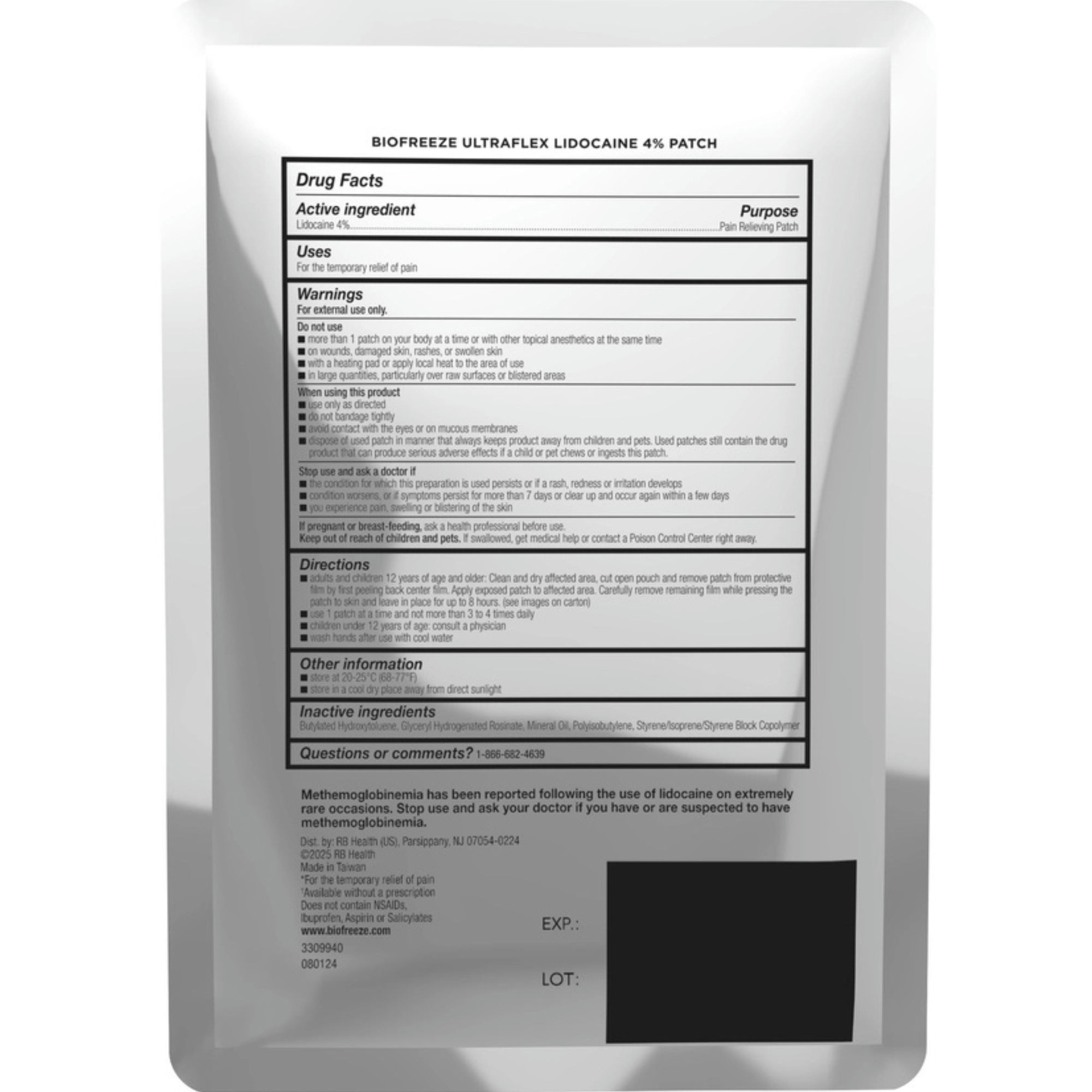 Biofreeze UltraFlex Lidocaine Pain Relieving Patches