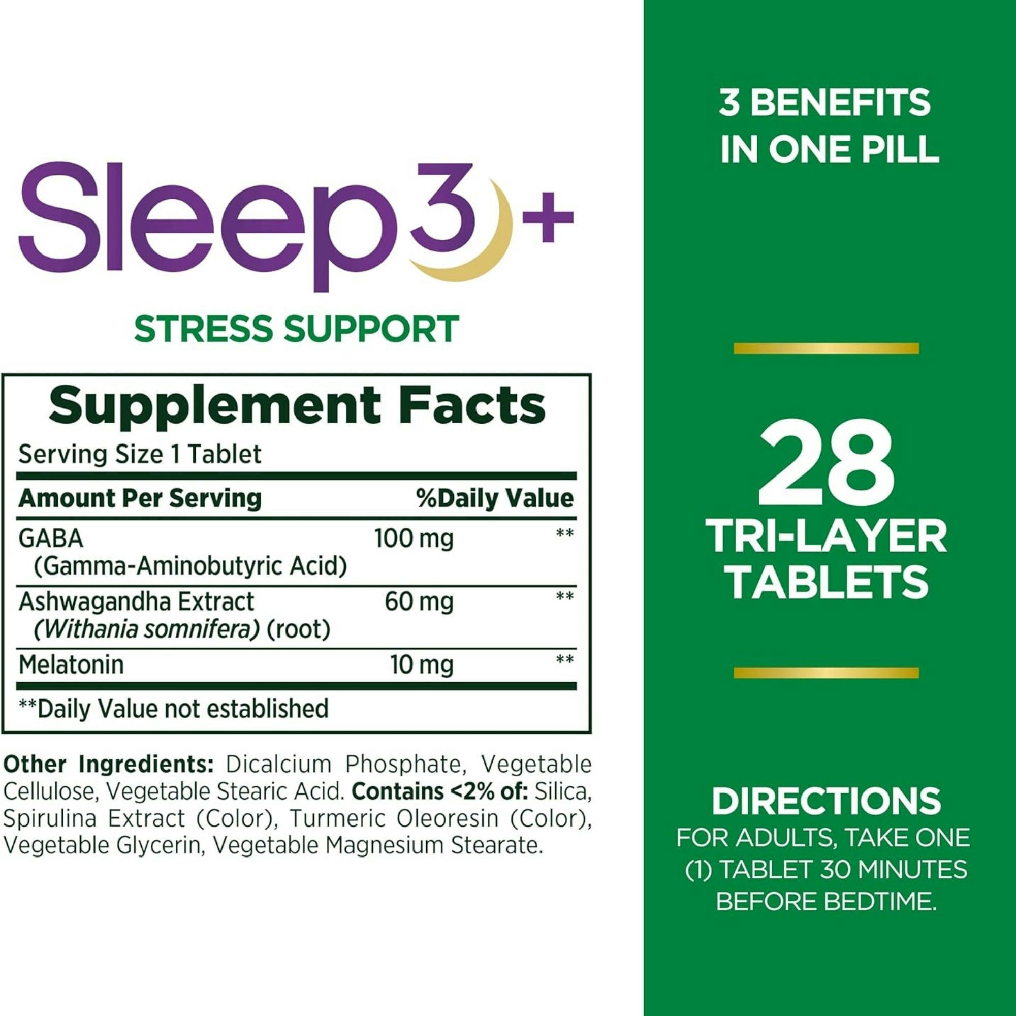 Nature's Bounty Gold Series Sleep3 + Stress Support Dietary Supplement