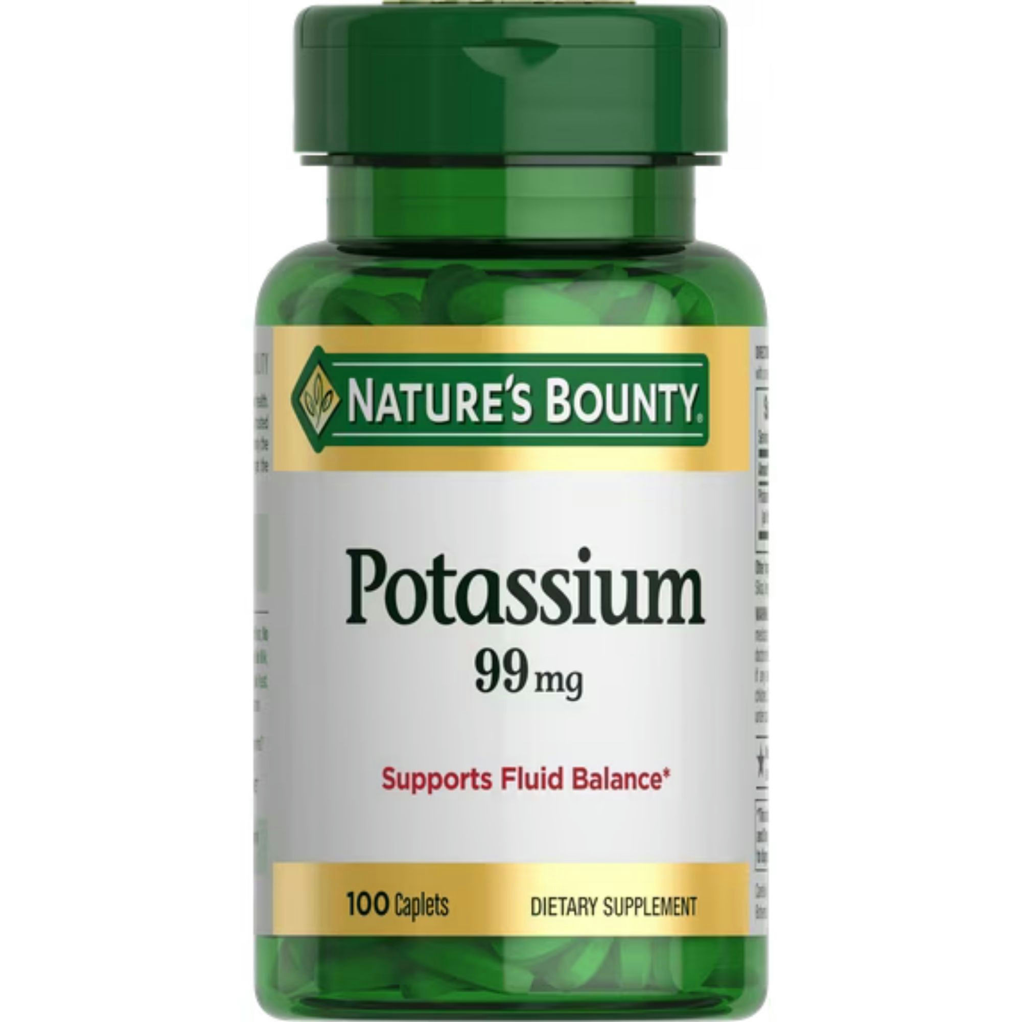 Nature's Bounty Potassium Dietary Supplement, 99 mg