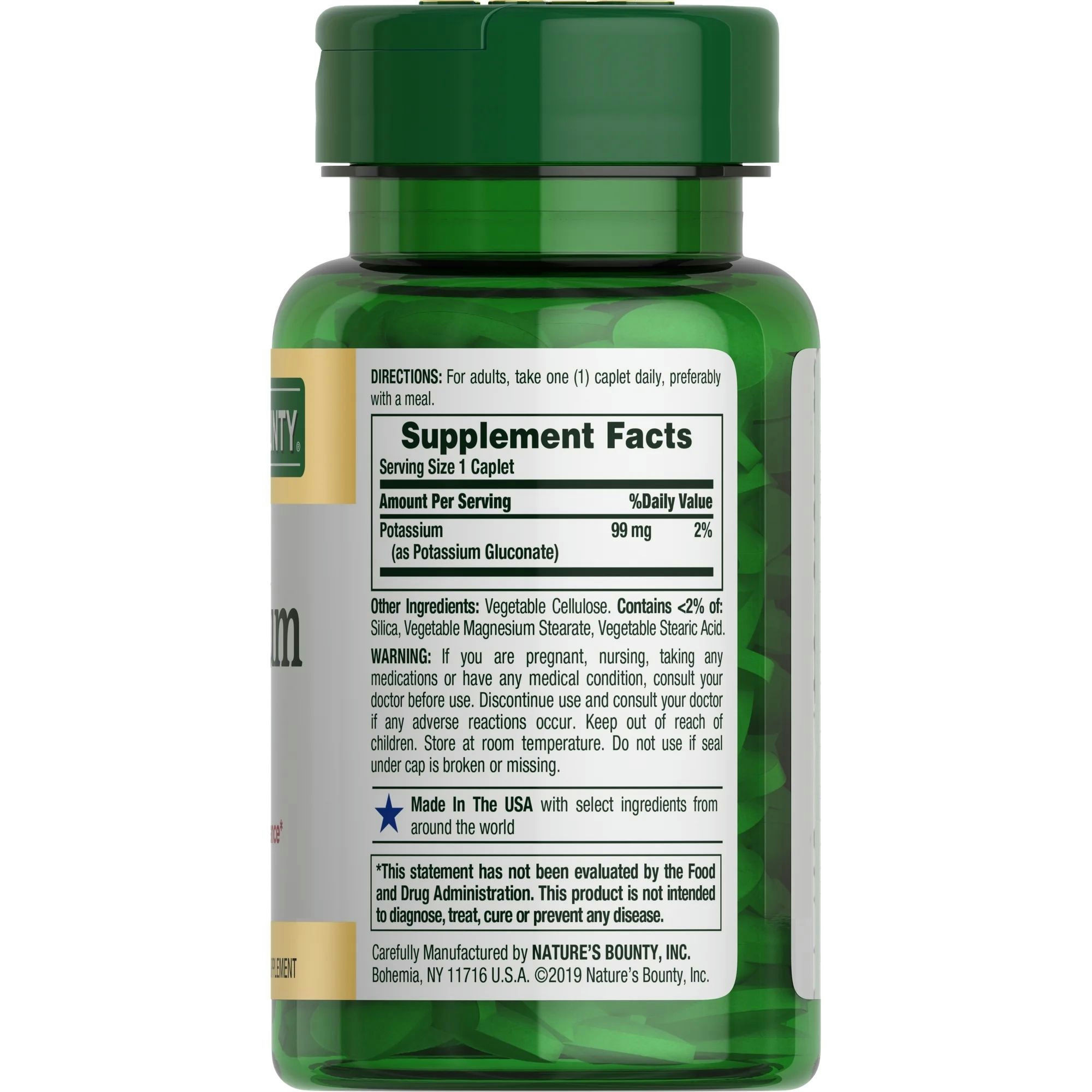 Nature's Bounty Potassium Dietary Supplement, 99 mg