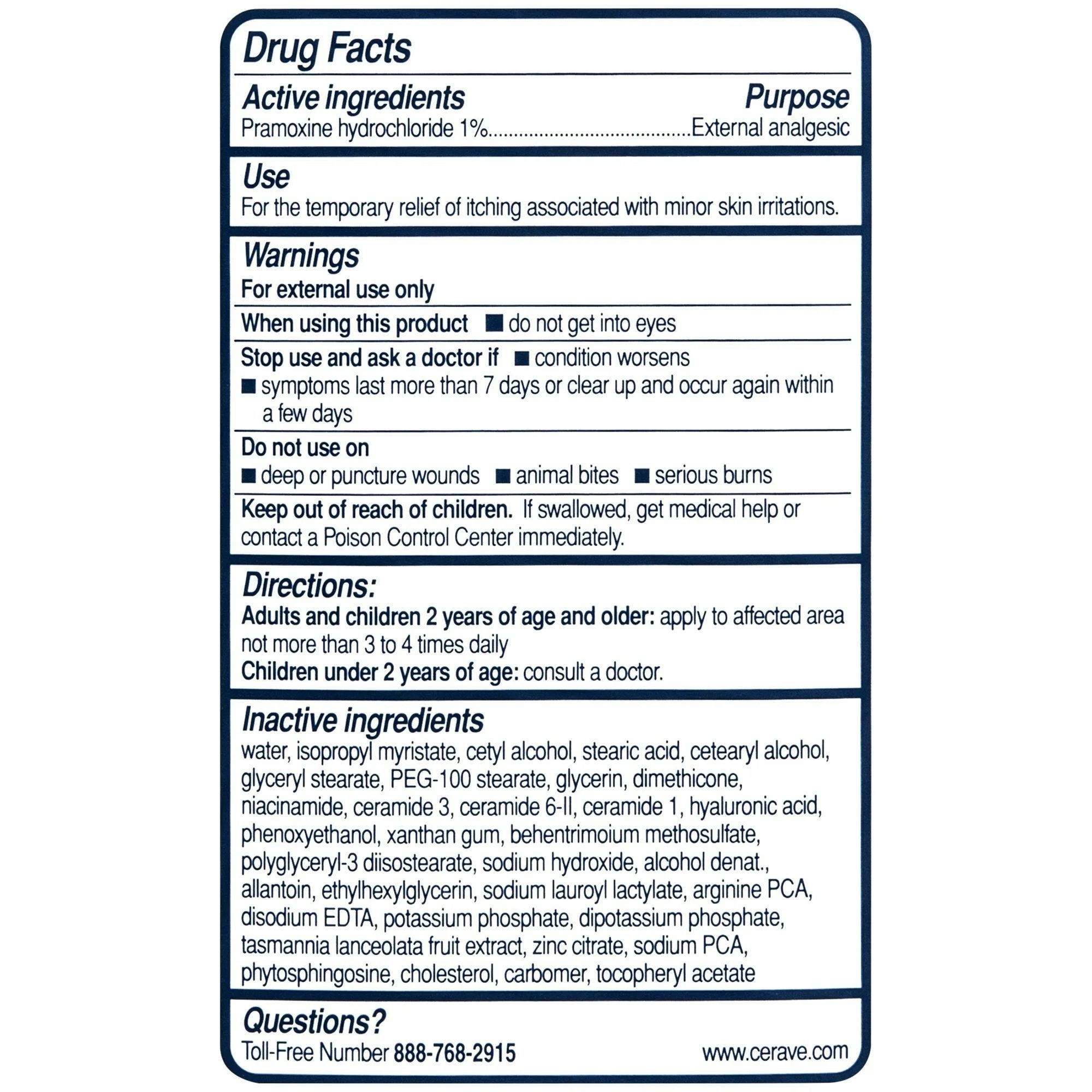 CeraVe Itch Relief Moisturizing Lotion with Pramoxine Hydrochloride