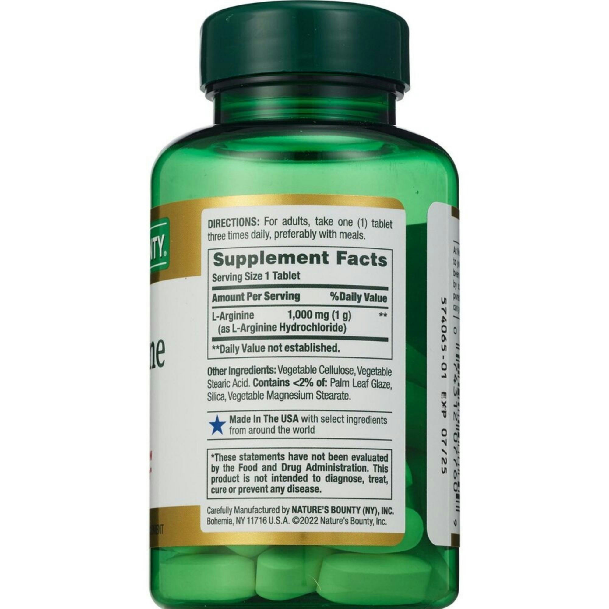 Nature's Bounty L-Arginine Amino Acid Supplement, 1000 mg