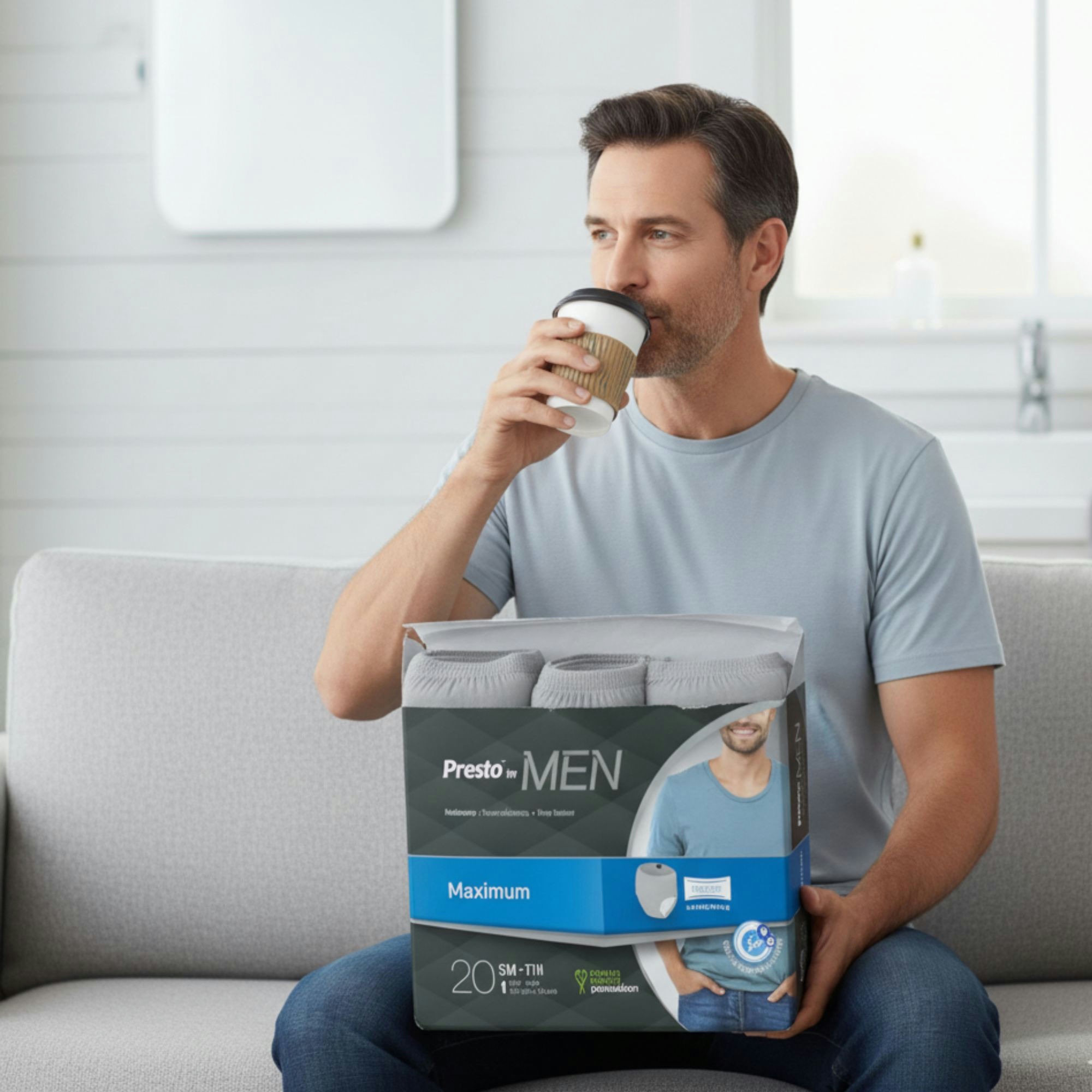 Presto for Men Incontinence Pull-Up Underwear, Maximum Absorbency