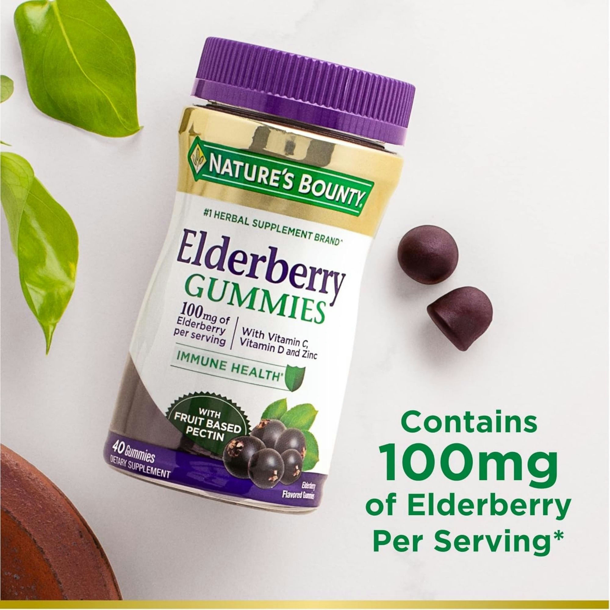 Nature's Bounty Immune Health Elderberry Gummies Dietary Supplement