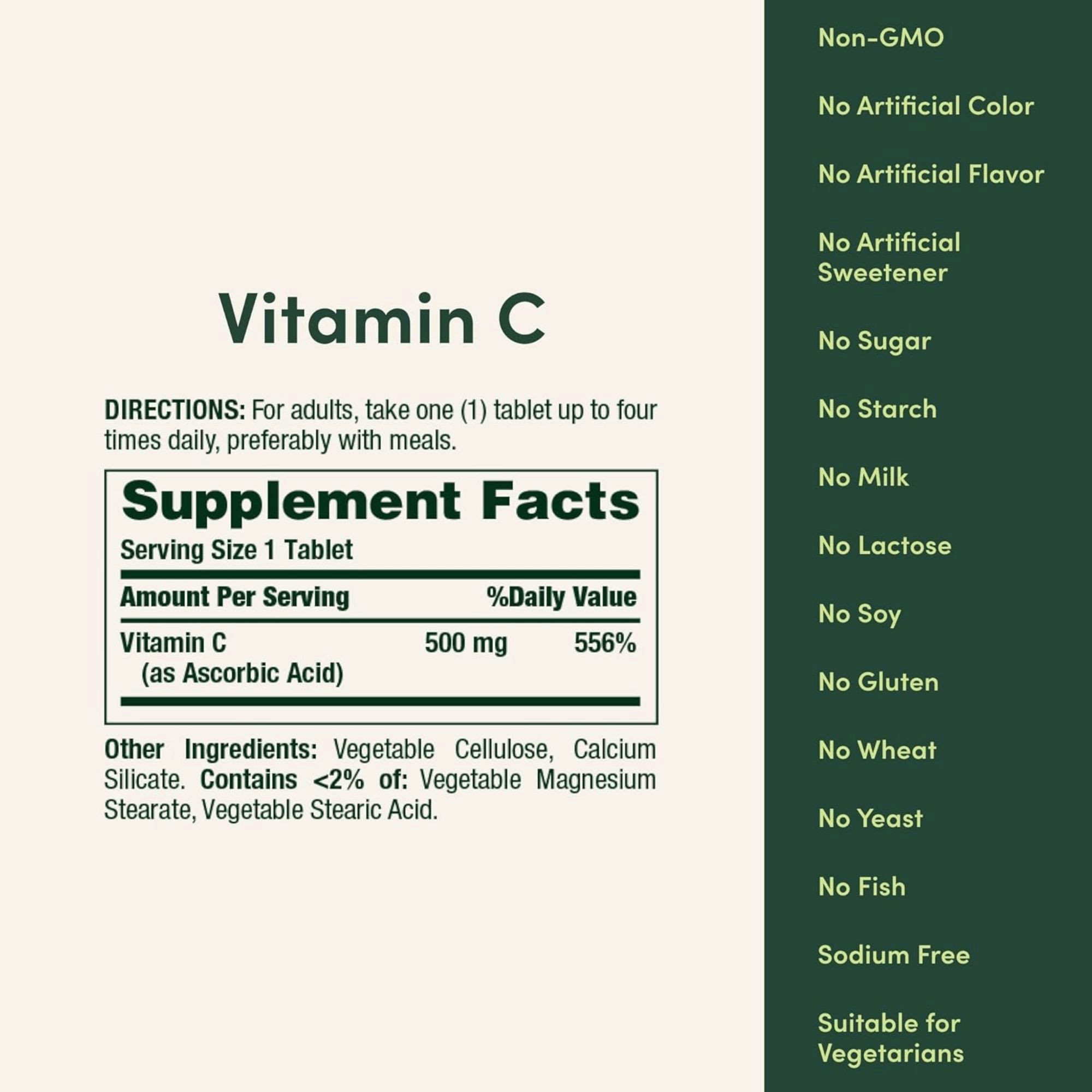 Nature's Bounty Vitamin C Dietary Supplement, 500mg