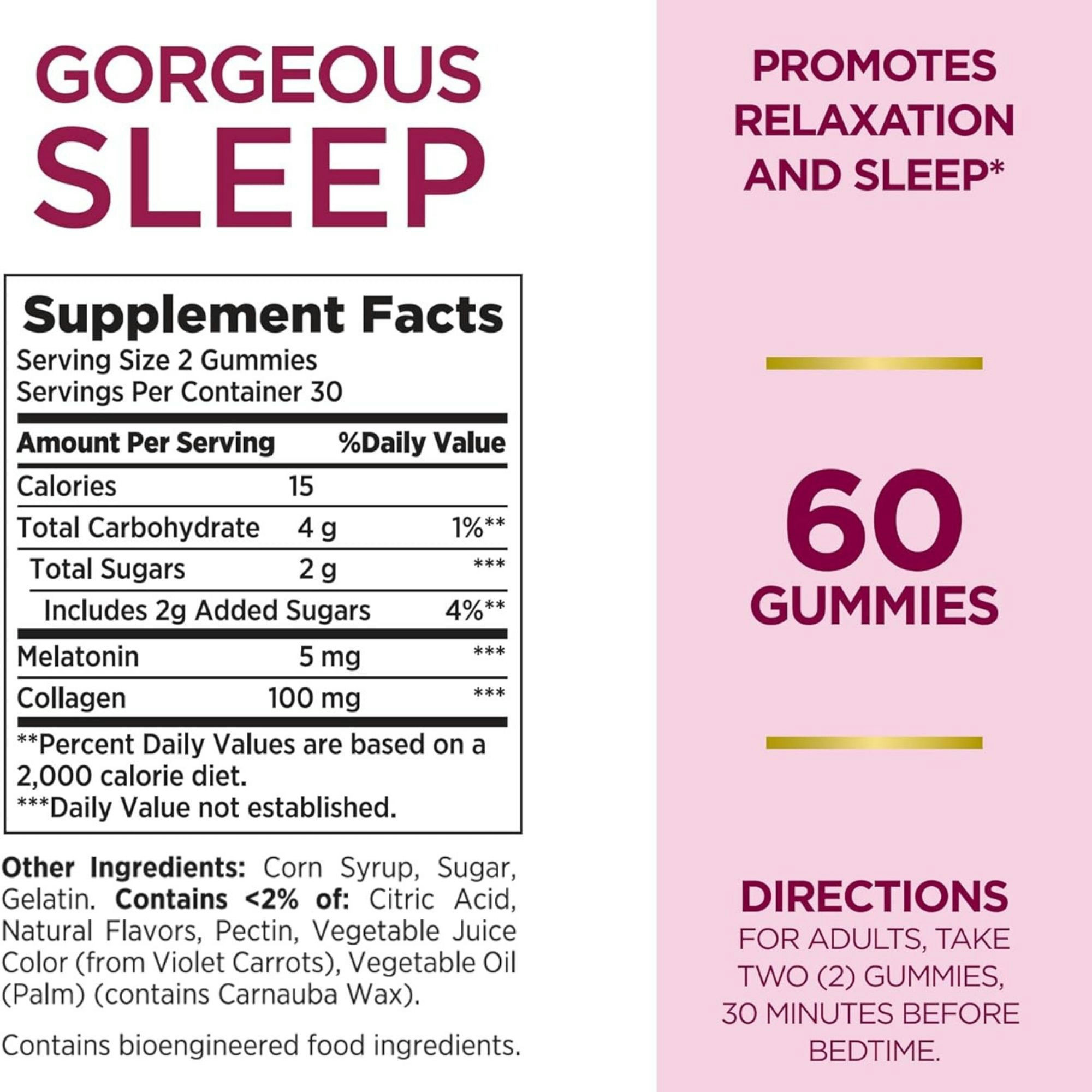 Nature's Bounty Optimal Solutions Gorgeous Sleep Melatonin & Collagen Gummies