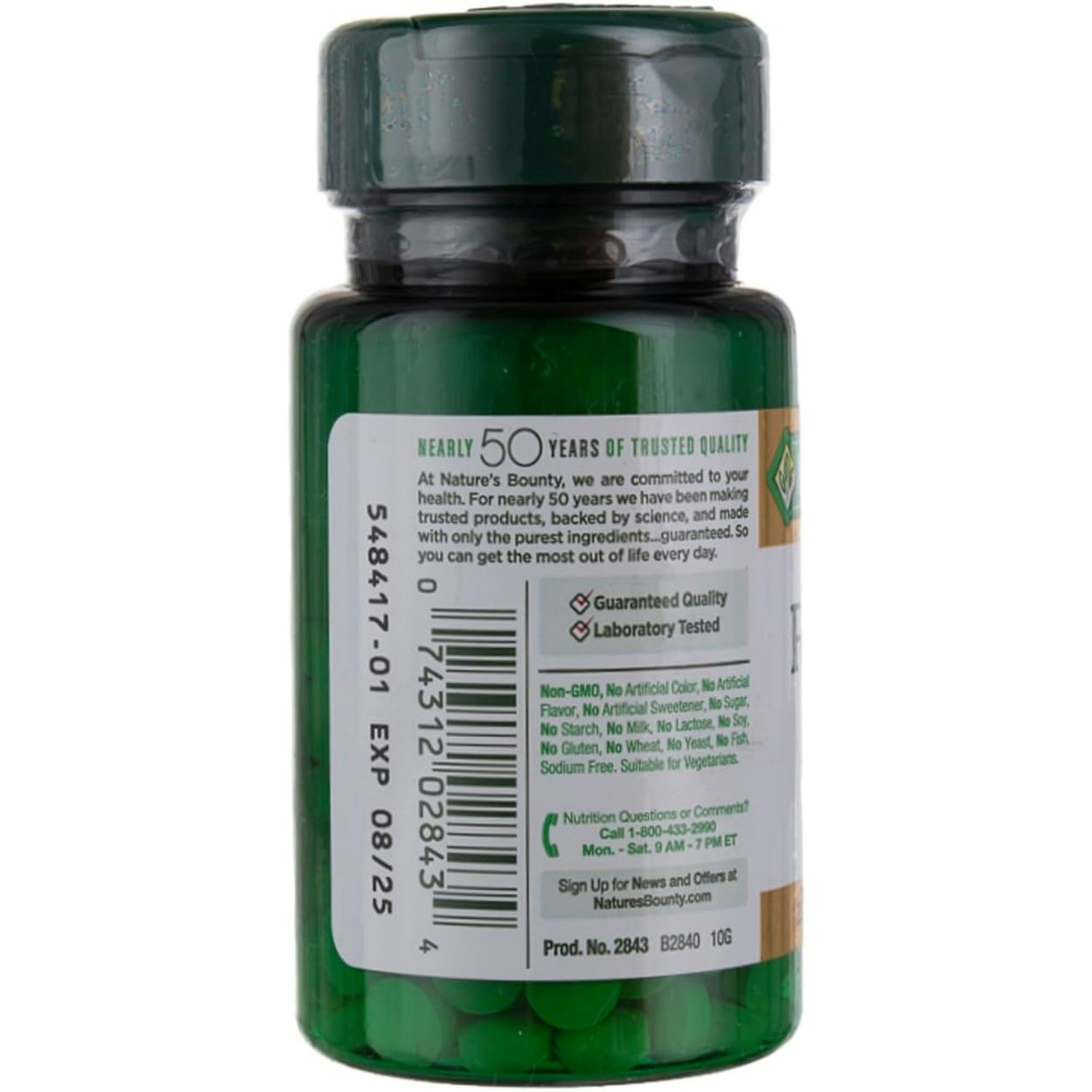 Nature's Bounty Folic Acid Vitamin Supplement, 0.85 mg