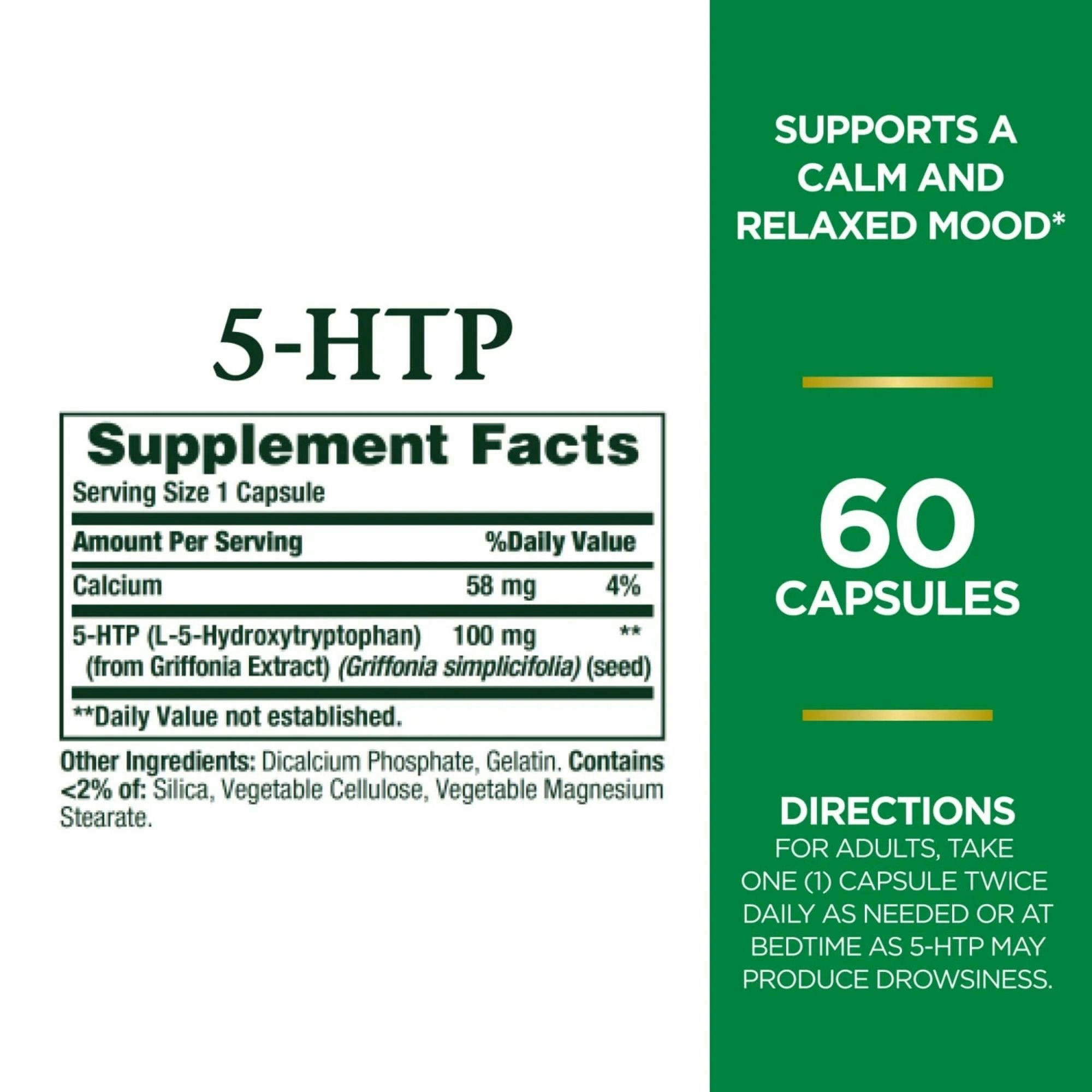 Nature's Bounty 5-HTP  Dietary Supplement, 100 mg